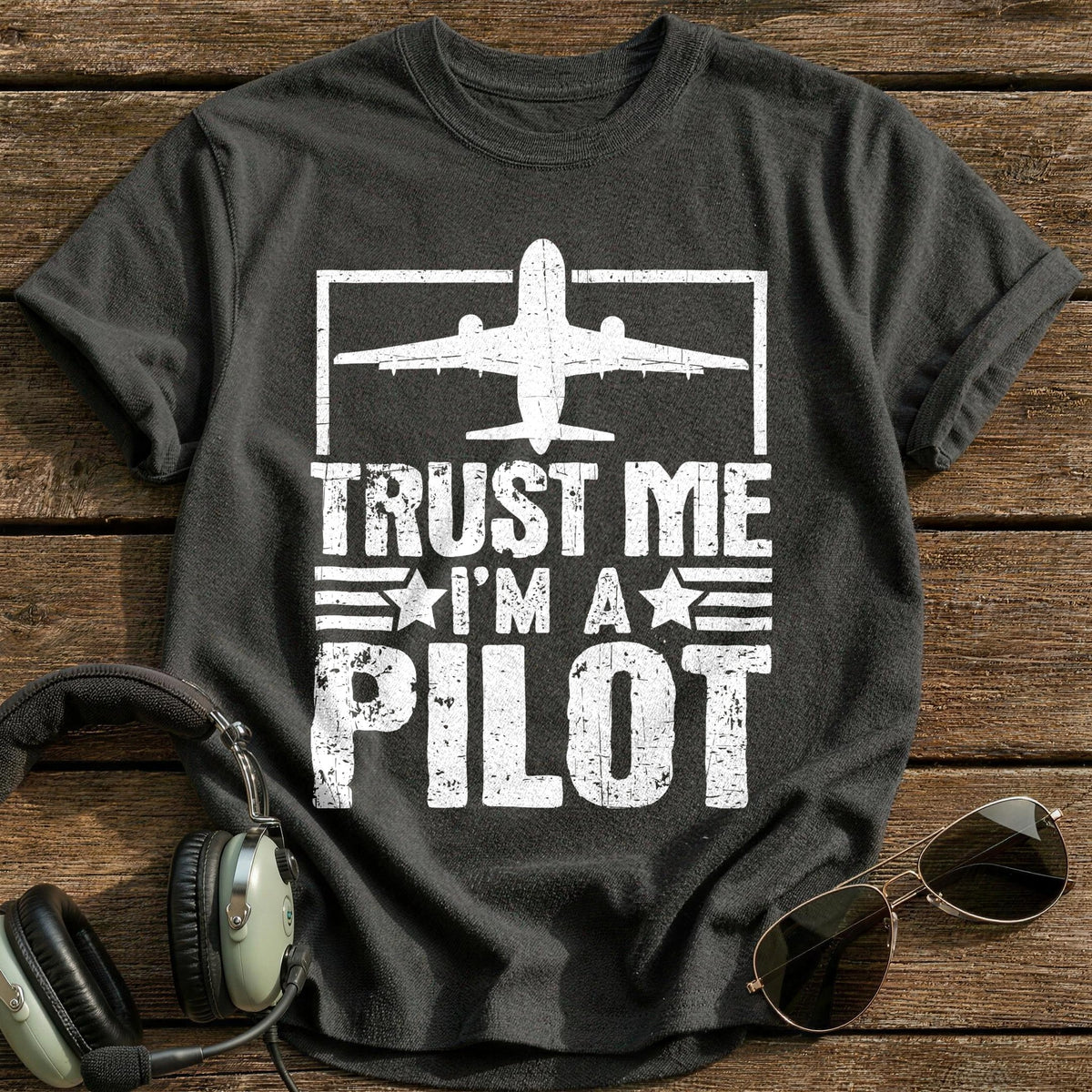 Trust Me I'm A Pilot T-Shirt - Charcoal