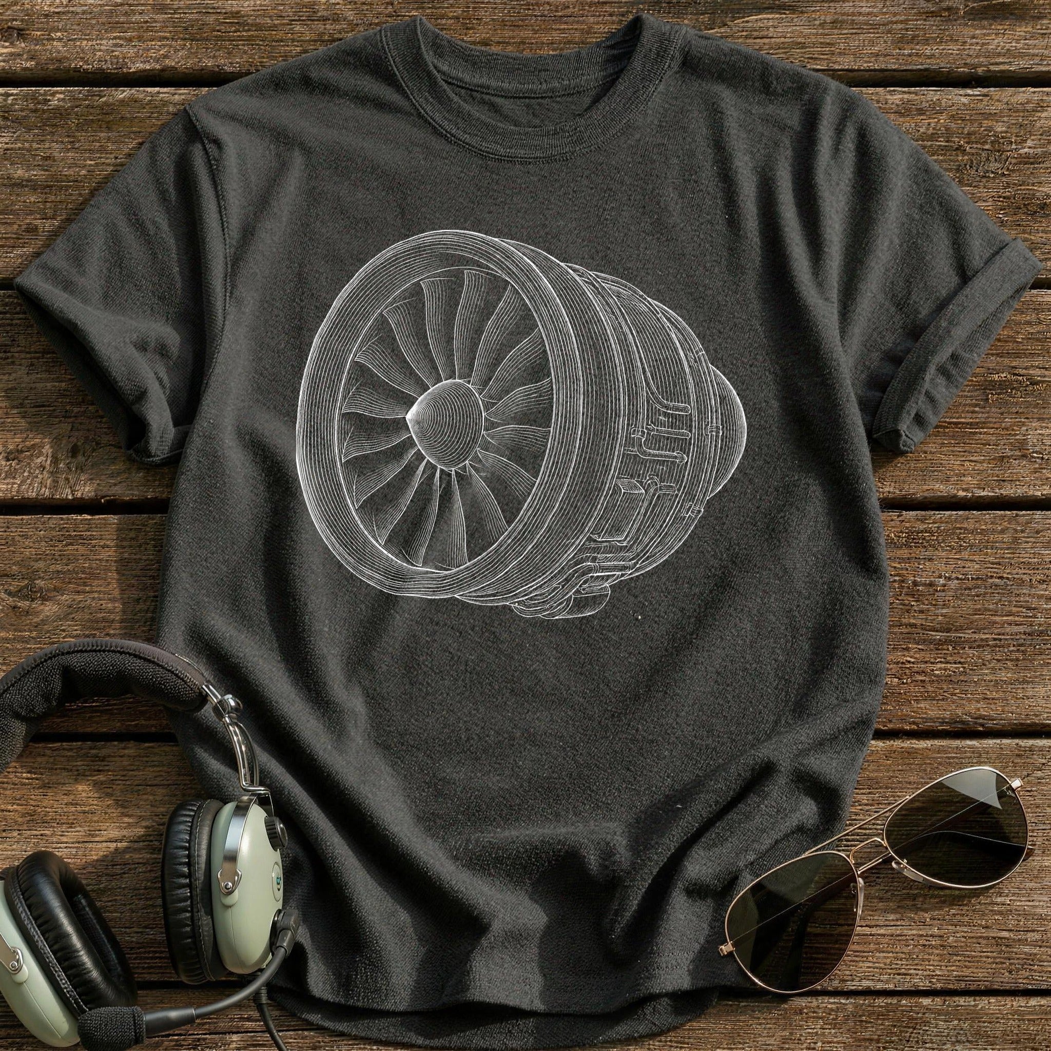 Turbofan Engine 49 T-Shirt - Charcoal