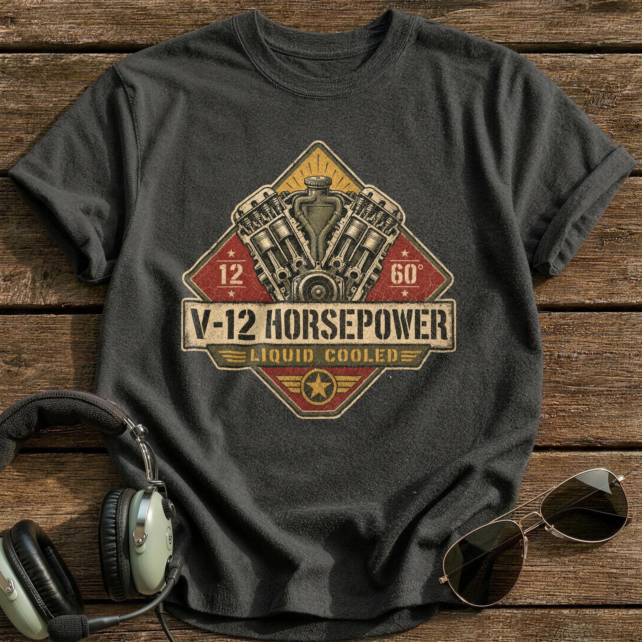 Twelve Cylinders T-Shirt - Charcoal