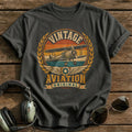 Vintage Biplane Crest - Charcoal