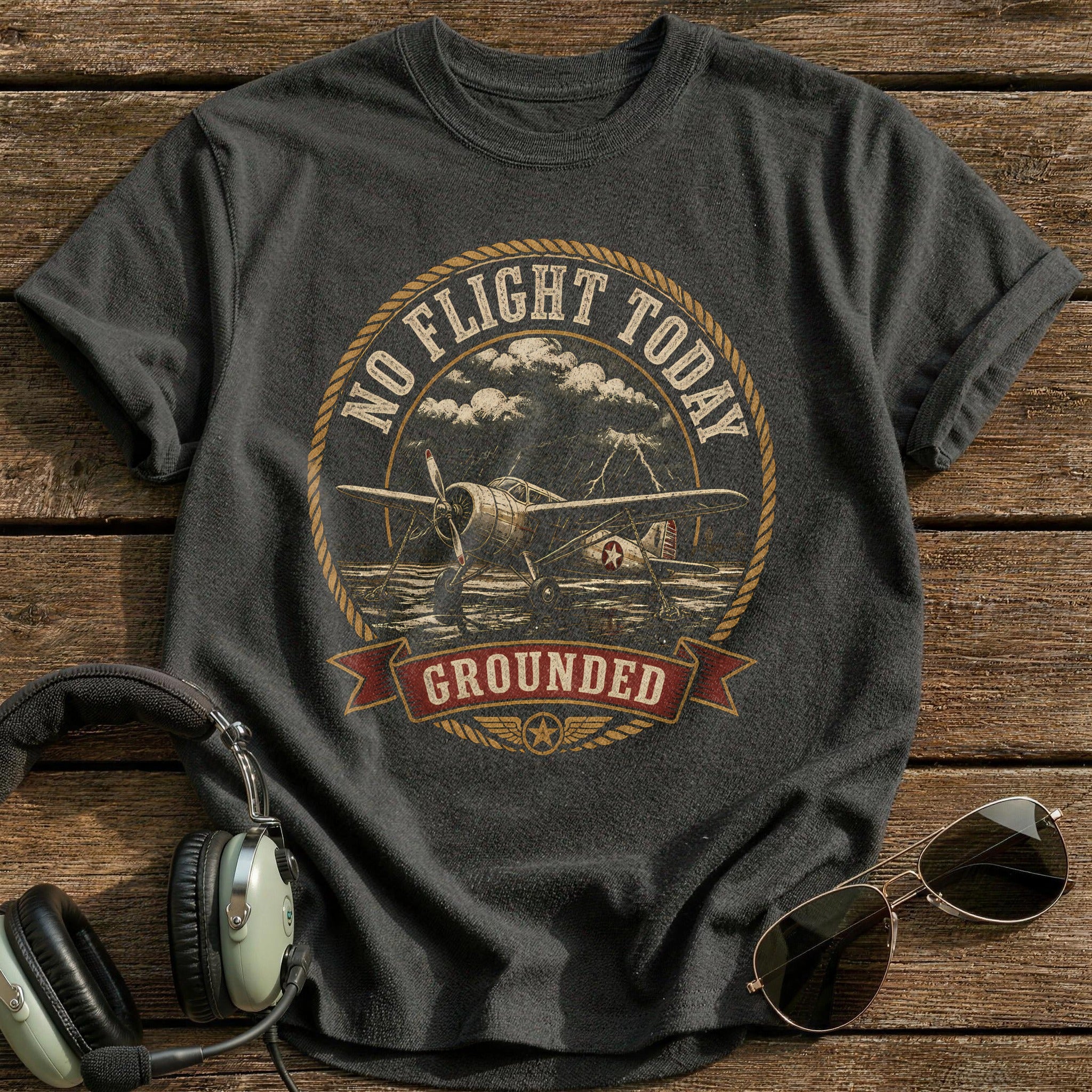 Vintage Patch No Flight Today 34 - Charcoal
