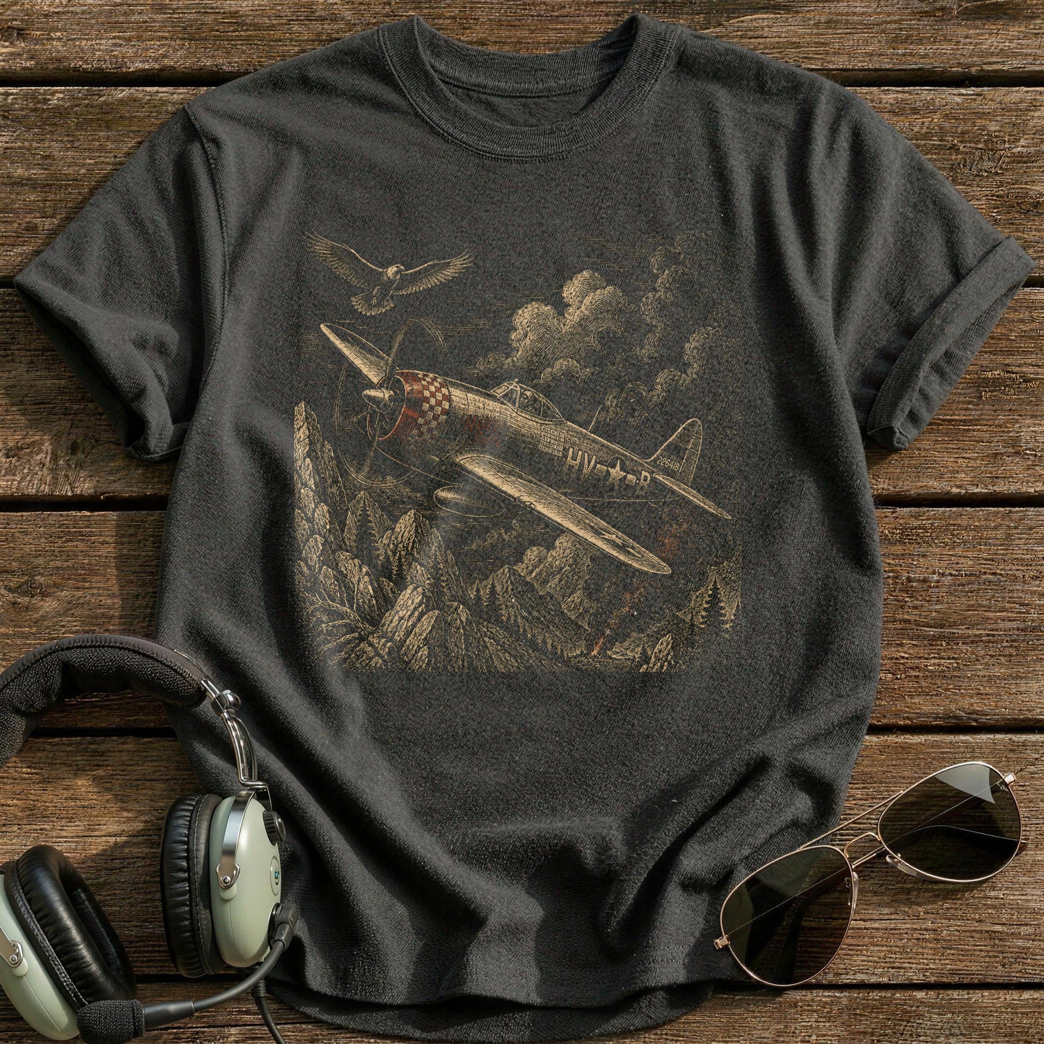 Warbird In The Highlands T-Shirt - Charcoal