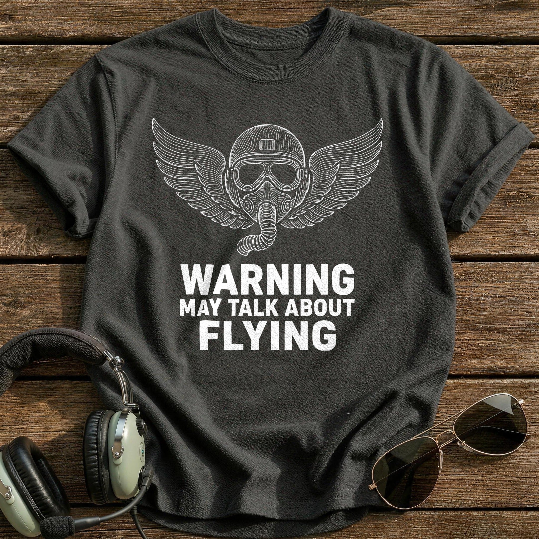 Warning Talk Flying 82 T-Shirt - Charcoal