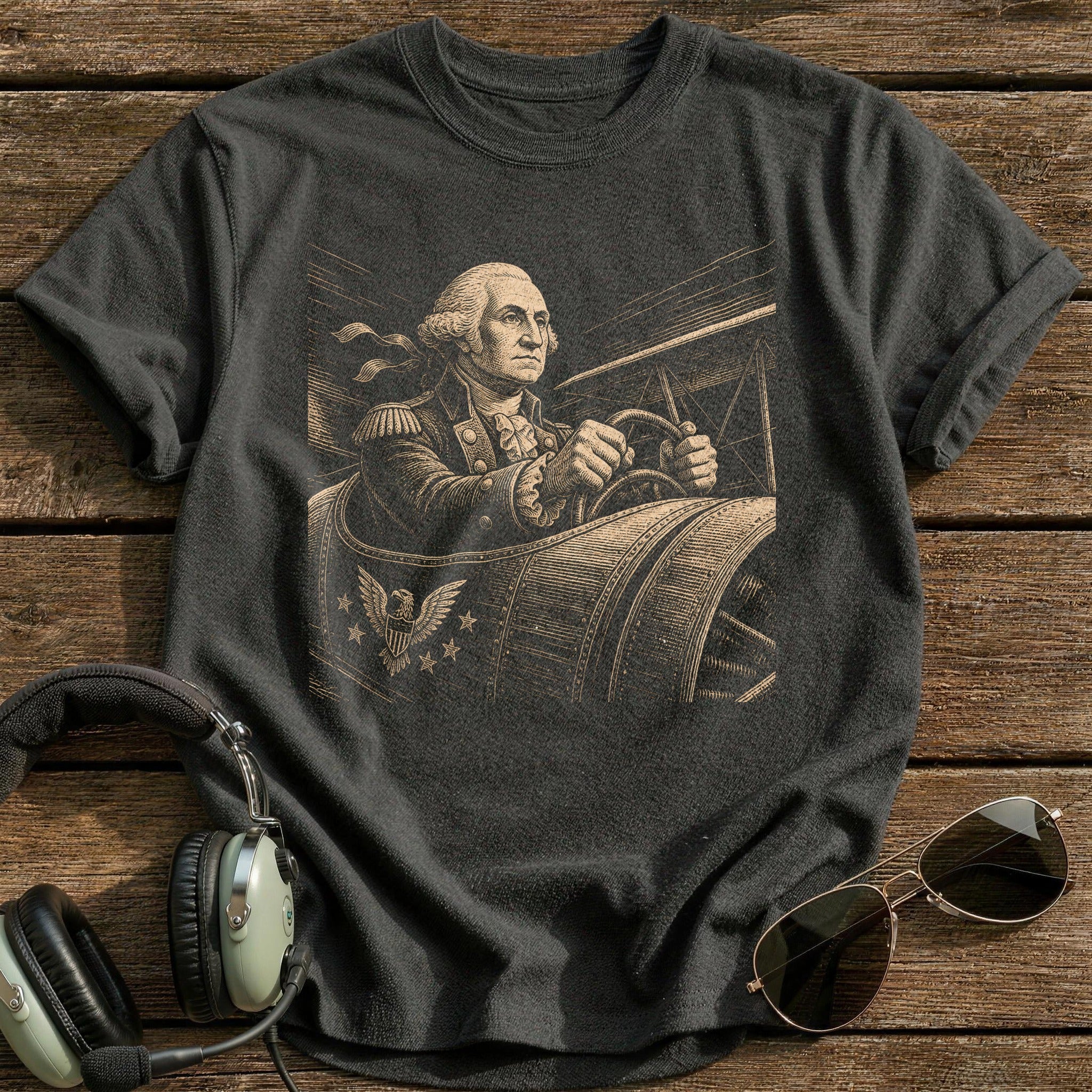 Washington At The Stick T-Shirt - Charcoal