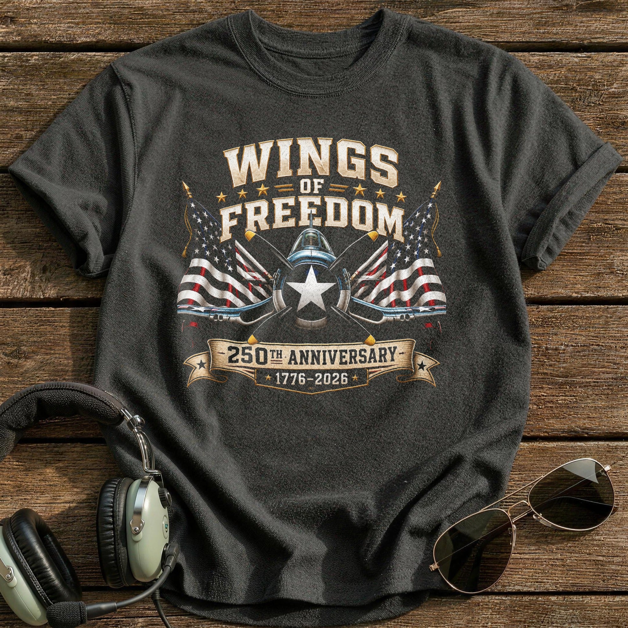 Wings Of Freedom 250 T-Shirt - Charcoal