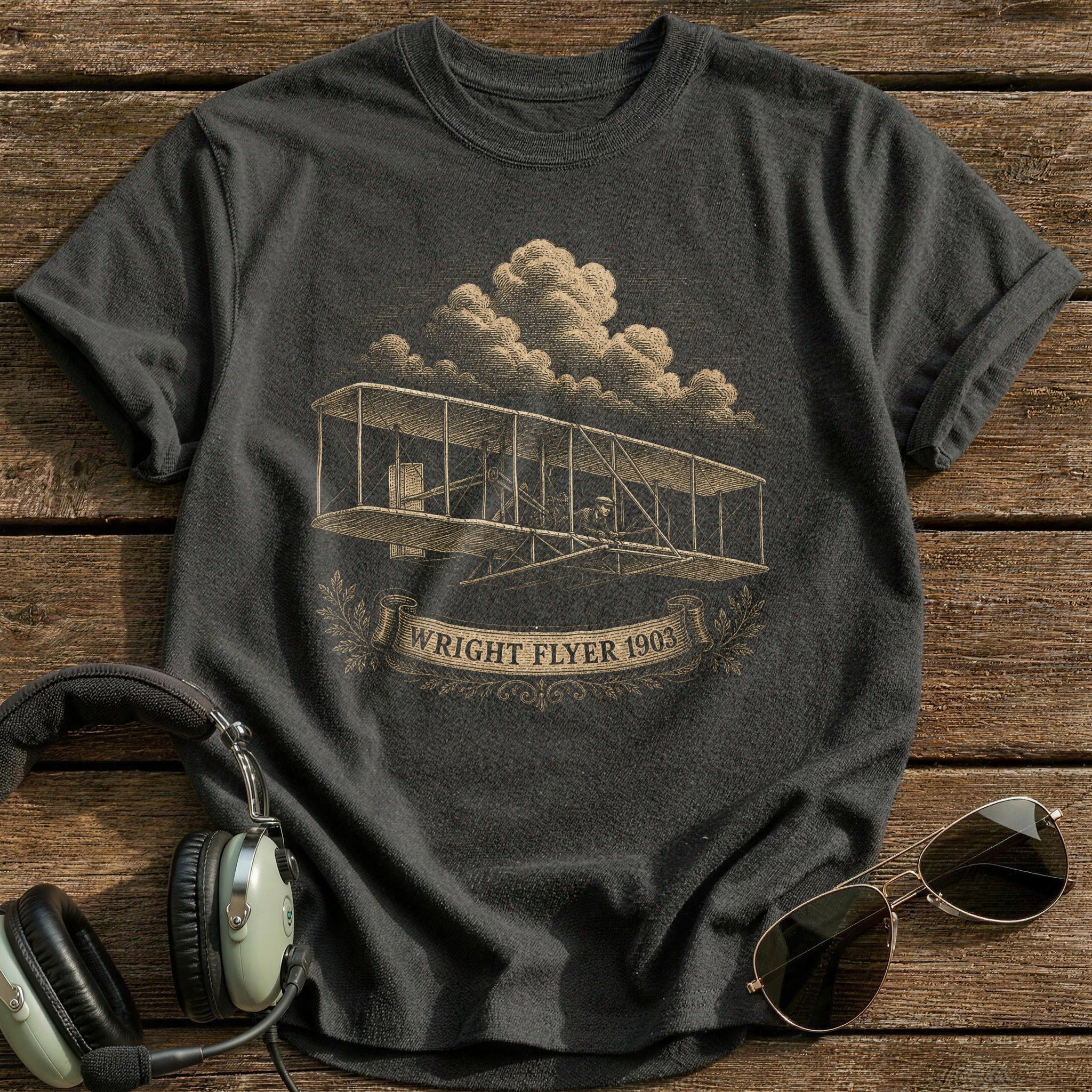 Wright Flyer Est Plaque T-Shirt - Charcoal