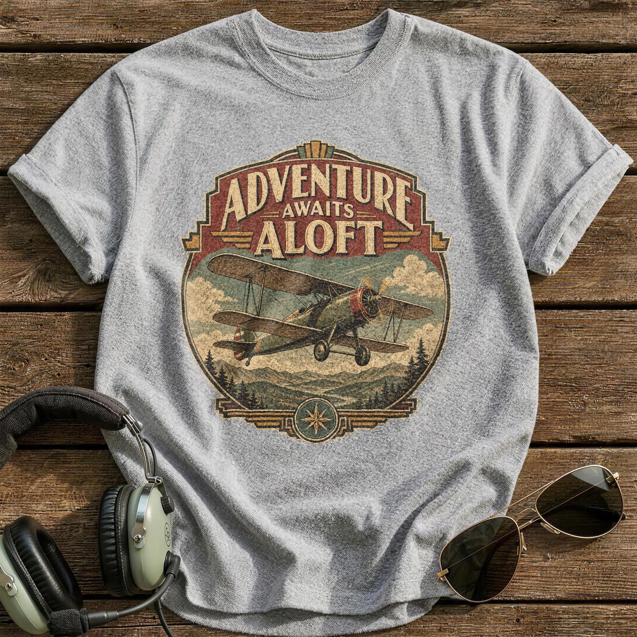Adventure Awaits Aloft T-Shirt - Sport Grey