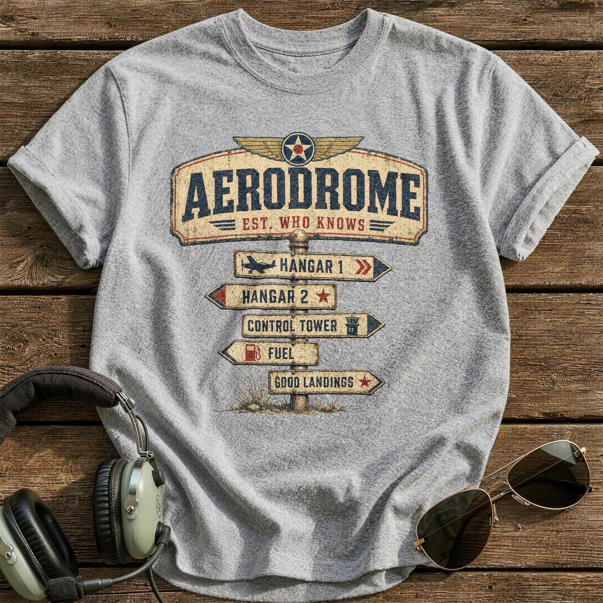 Aerodrome Est Who Knows T-Shirt - Sport Grey