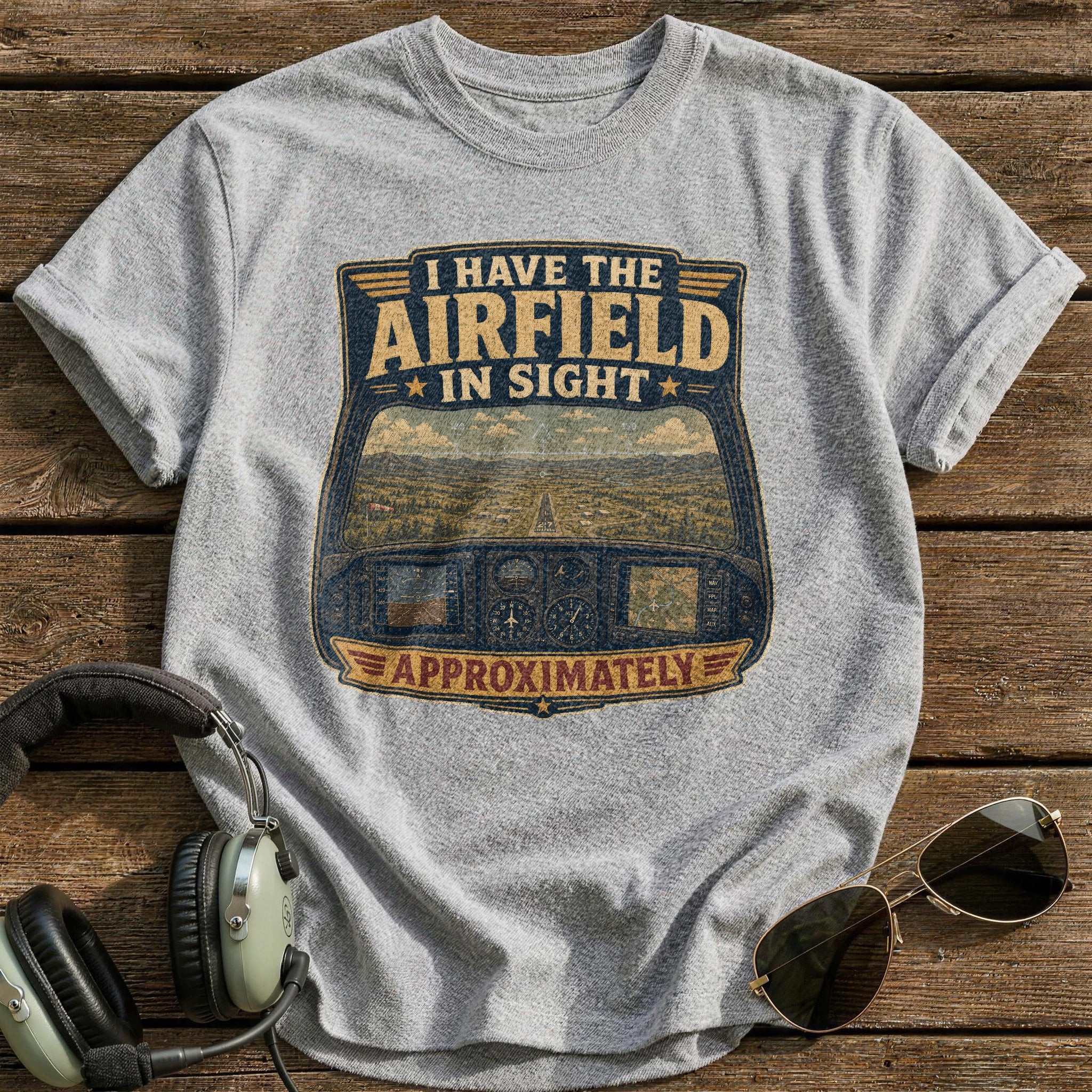 Airfield in Sight T-Shirt - Sport Grey