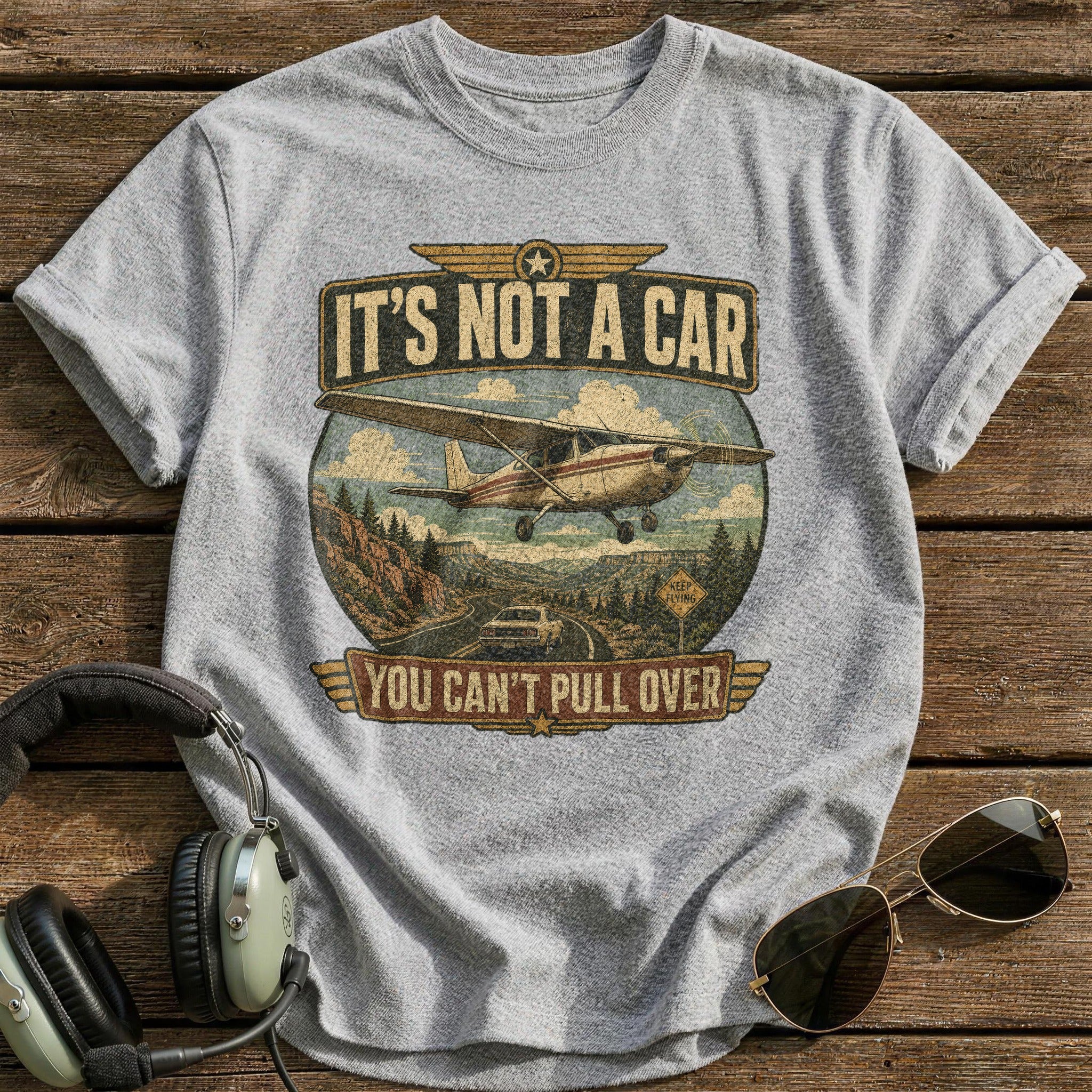 Can't Pull Over T-Shirt - Sport Grey