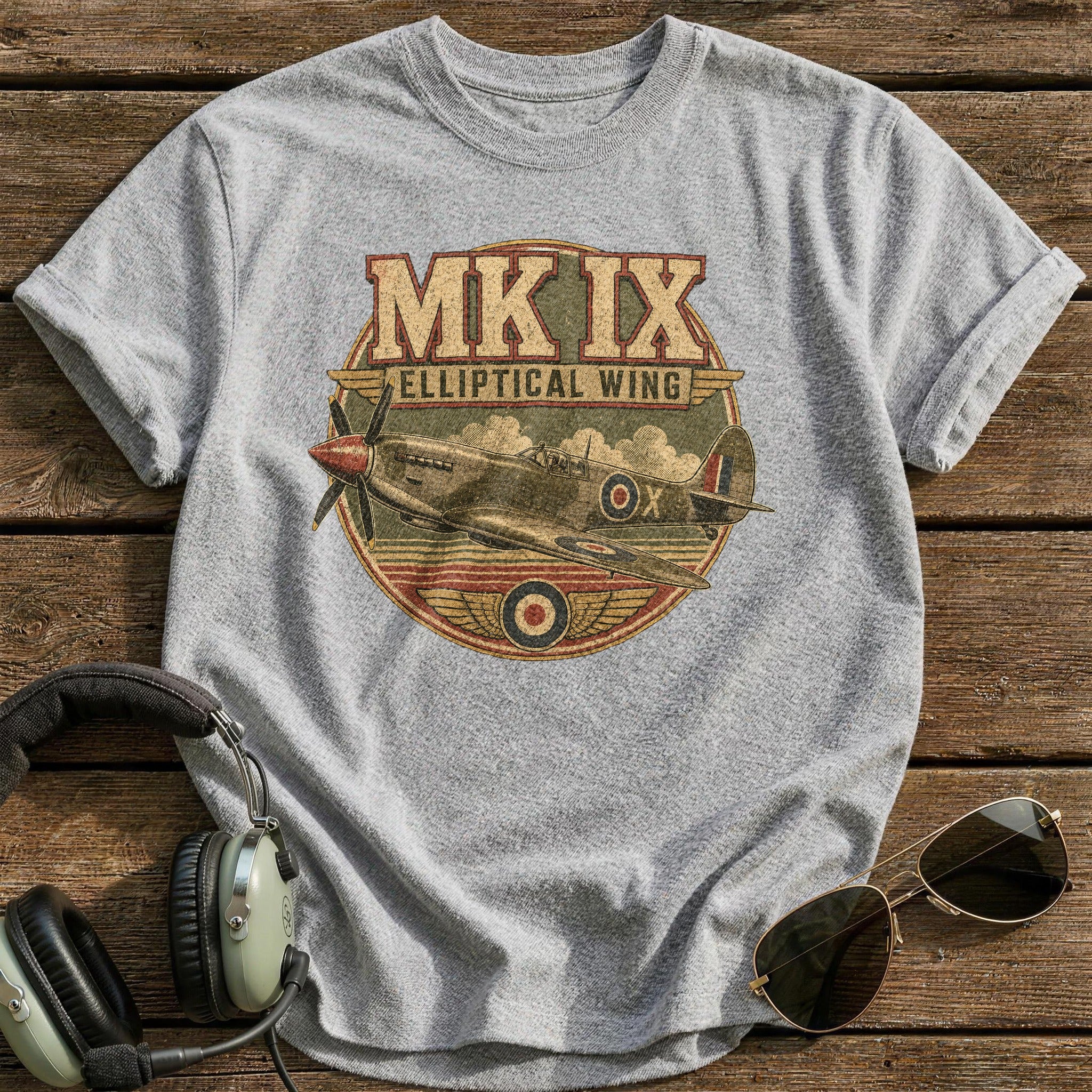 Elliptical Wing T-Shirt - Sport Grey