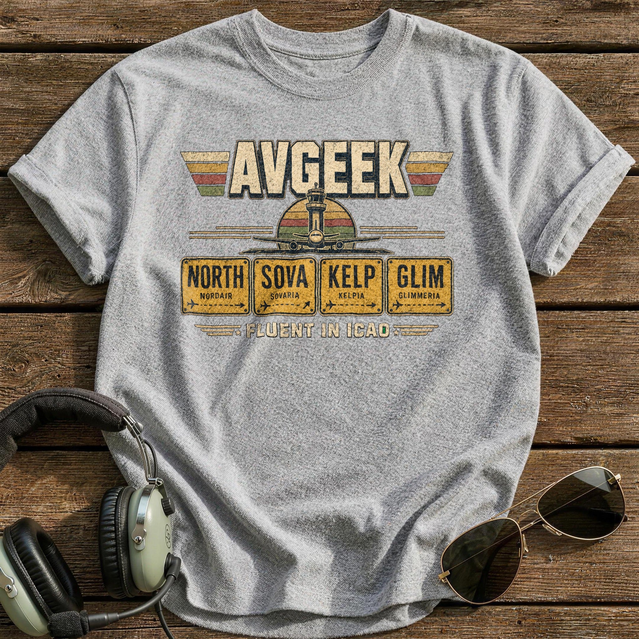 Fluent in ICAO T-Shirt - Sport Grey