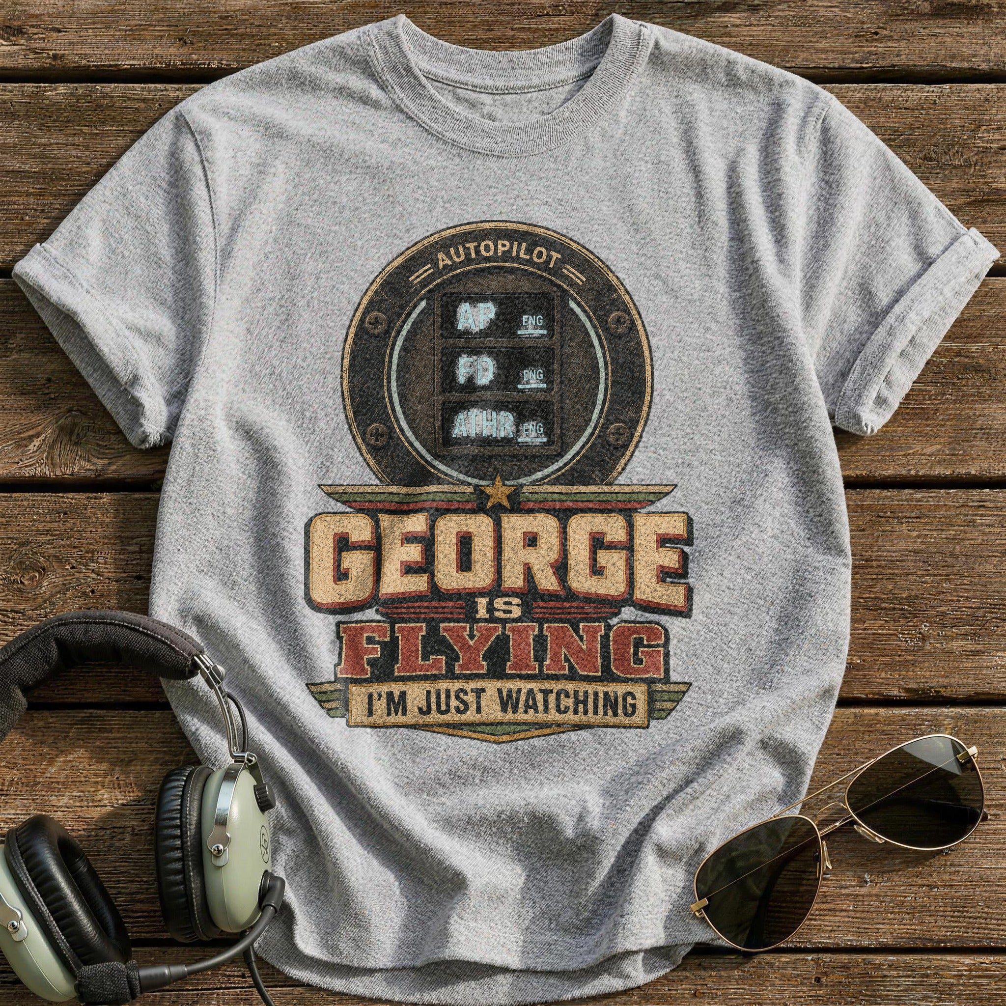 George Is Flying T-Shirt - Sport Grey