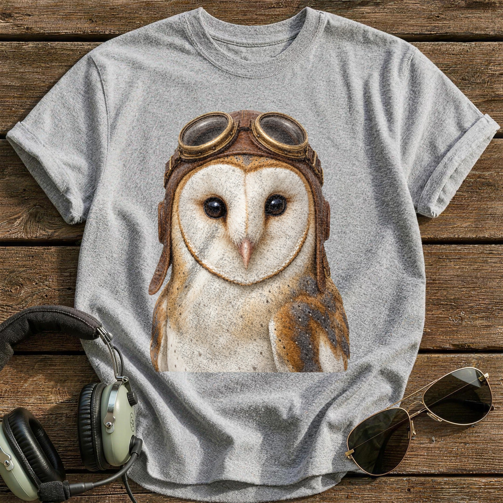 Owl Pilot T-Shirt - Sport Grey