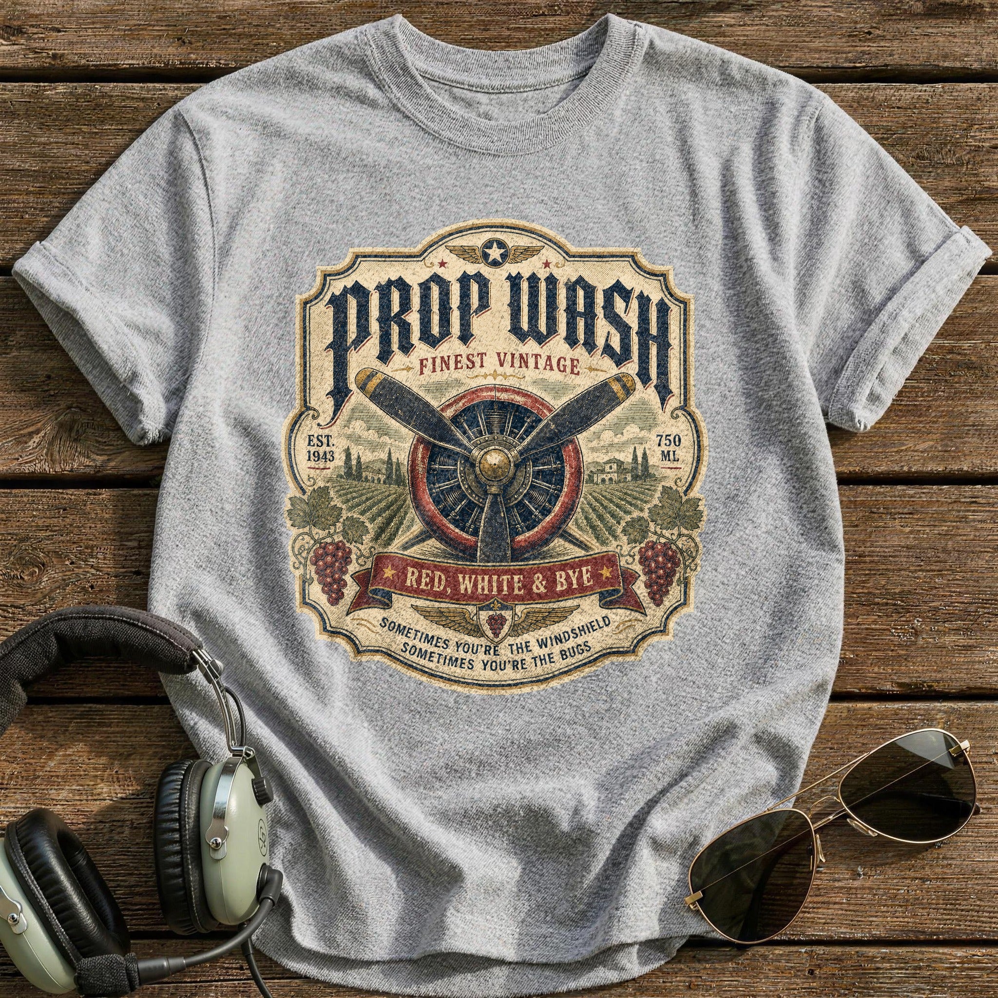 Prop Wash Finest Vintage T-Shirt - Sport Grey