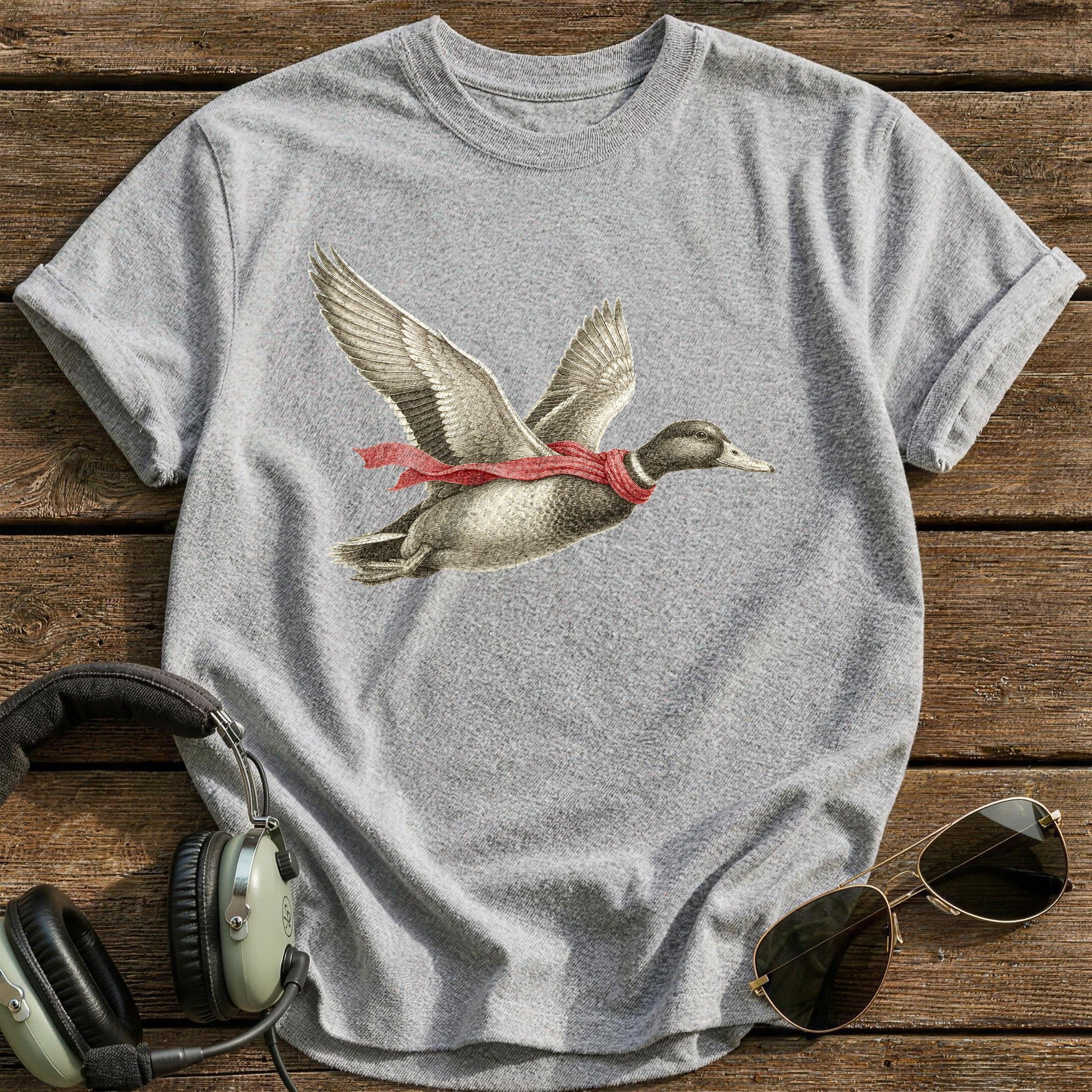 Red Scarf Formation T-Shirt - Sport Grey