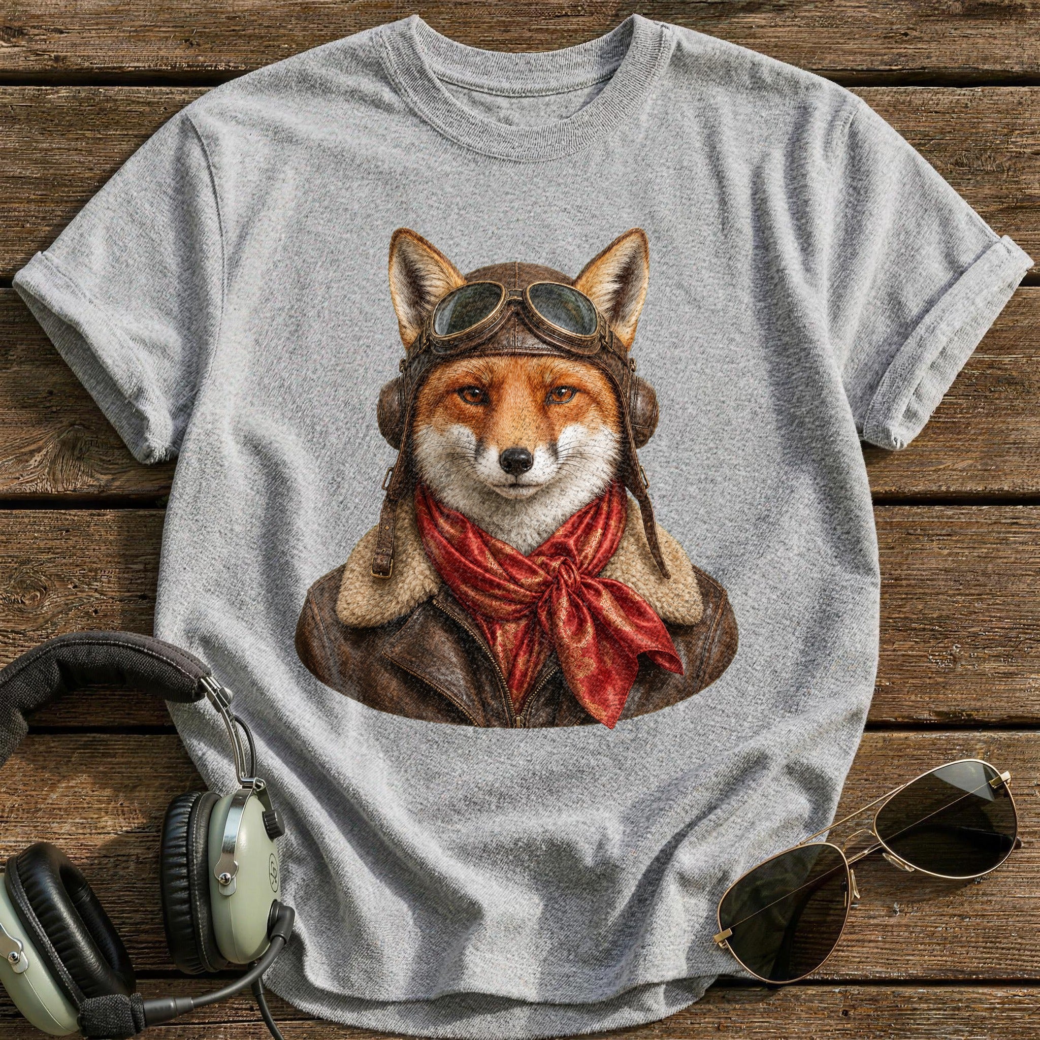 Scarf & Goggles T-Shirt - Sport Grey