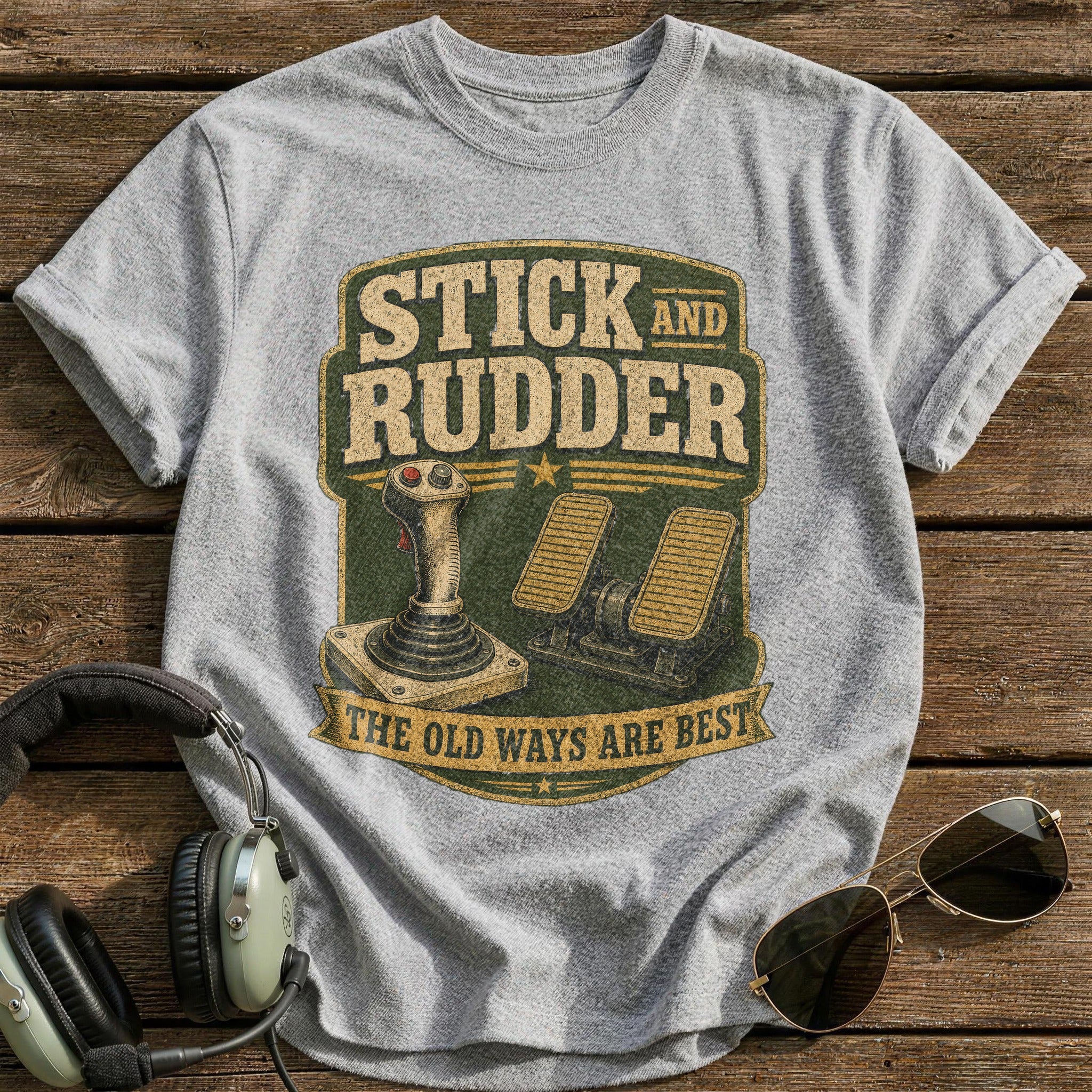 Stick and Rudder T-Shirt - Sport Grey