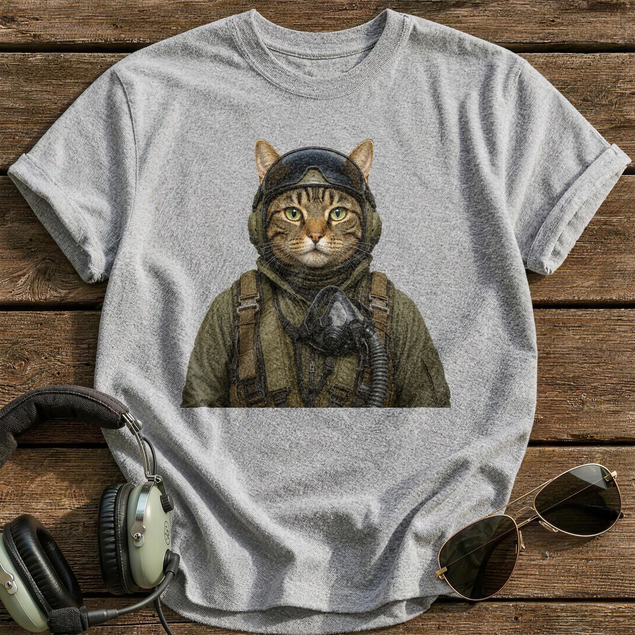 Whiskers & Wings T-Shirt - Sport Grey