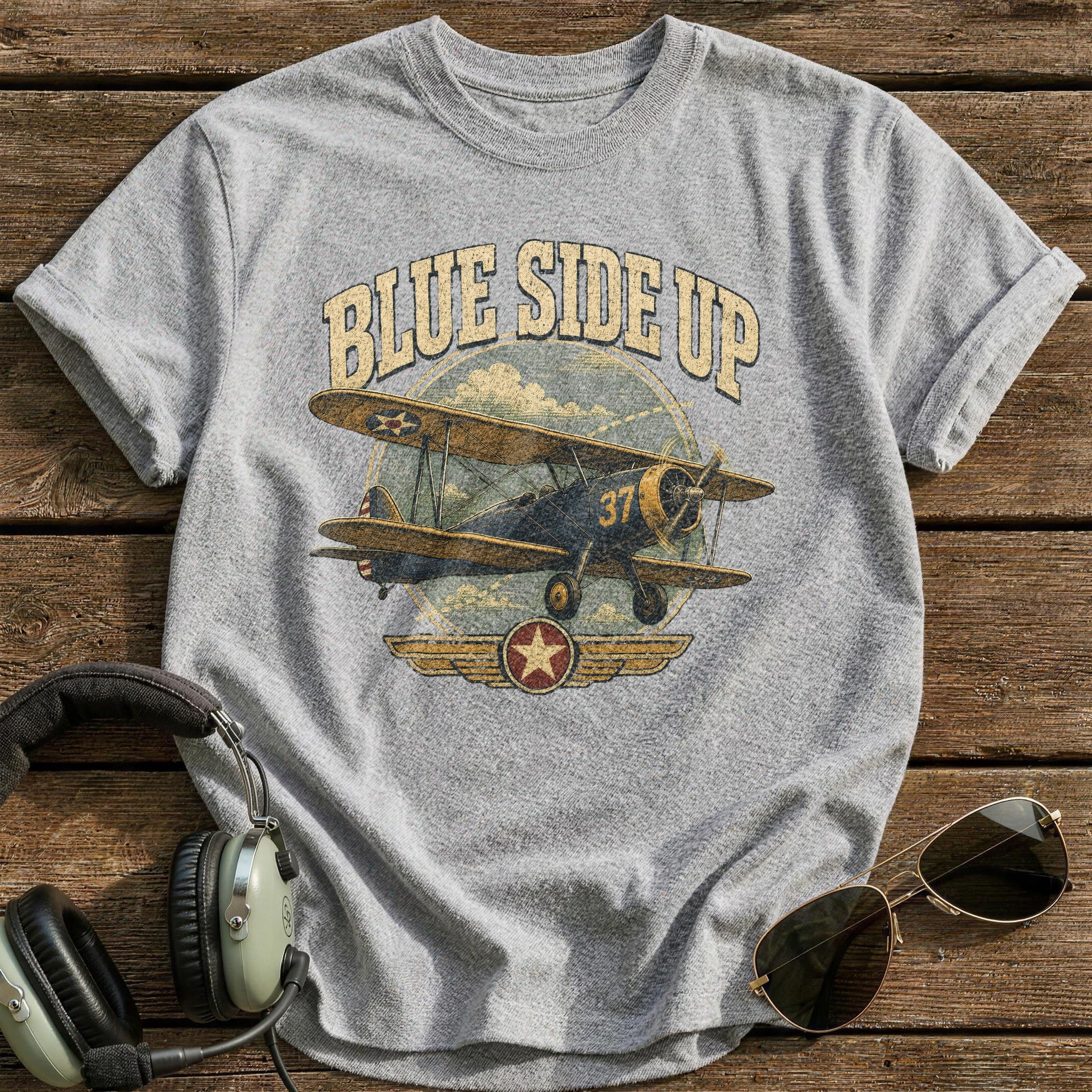 Wings and Whiskey T-Shirt - Sport Grey