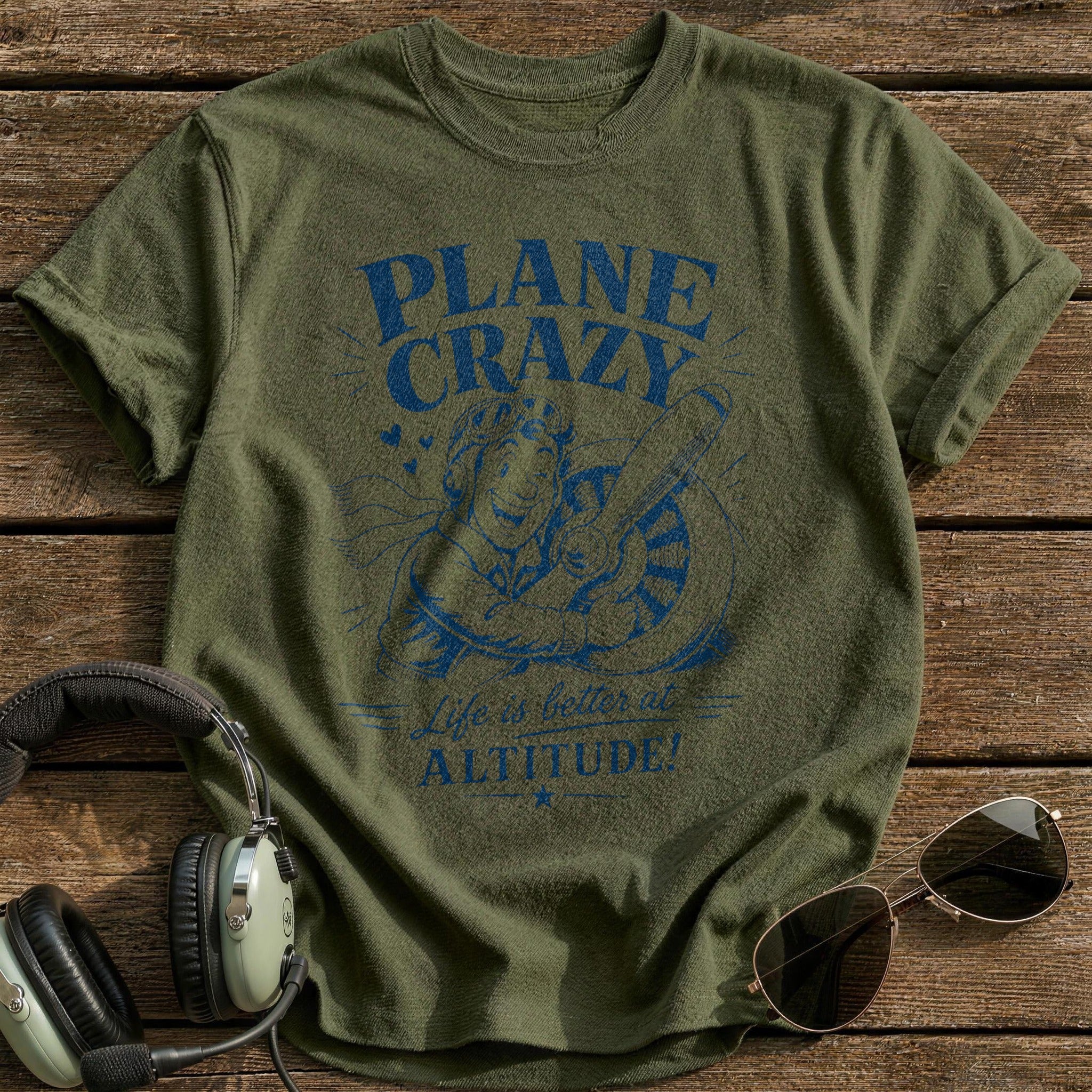 Plane Crazy T-Shirt - Military Green