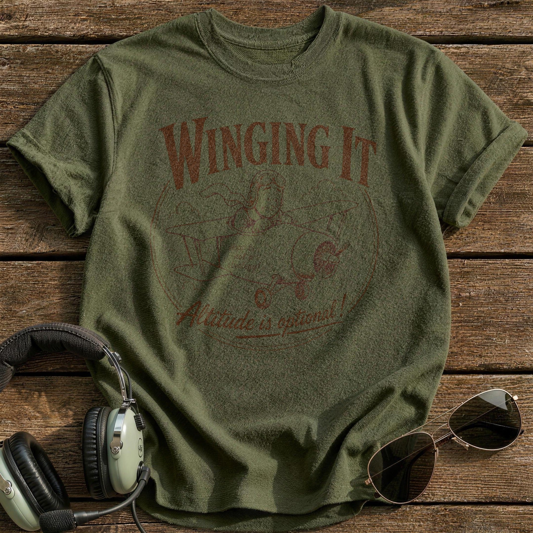 Winging It T-Shirt - Military Green