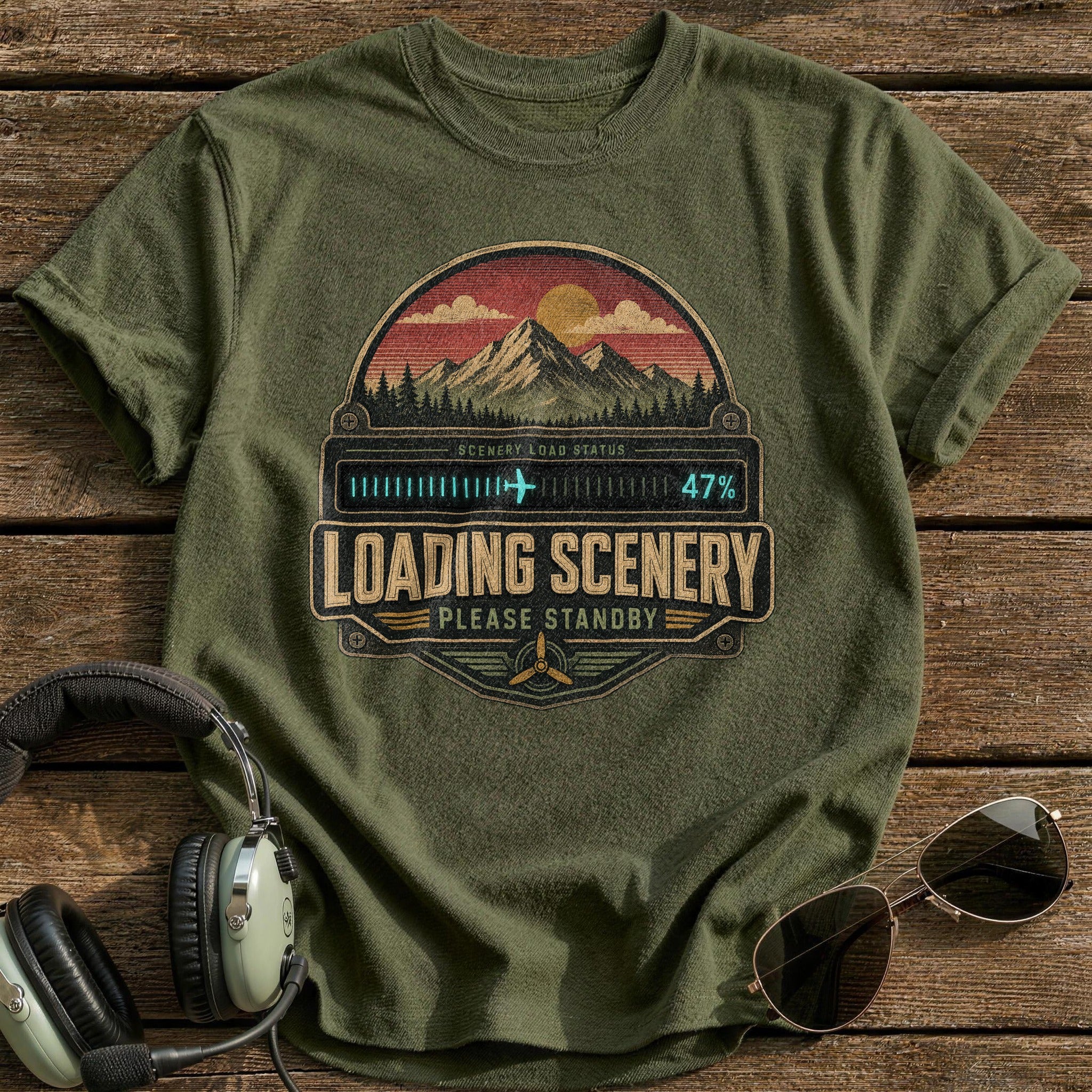 Loading Scenery T-Shirt - Military Green
