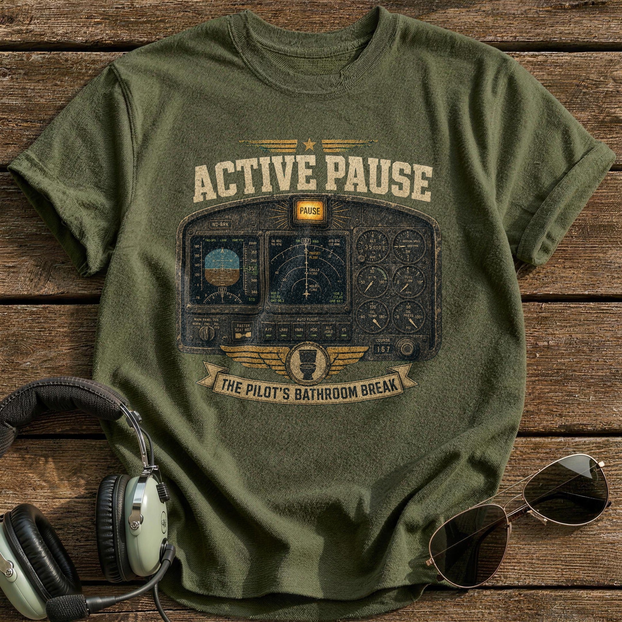 Active Pause T-Shirt - Military Green