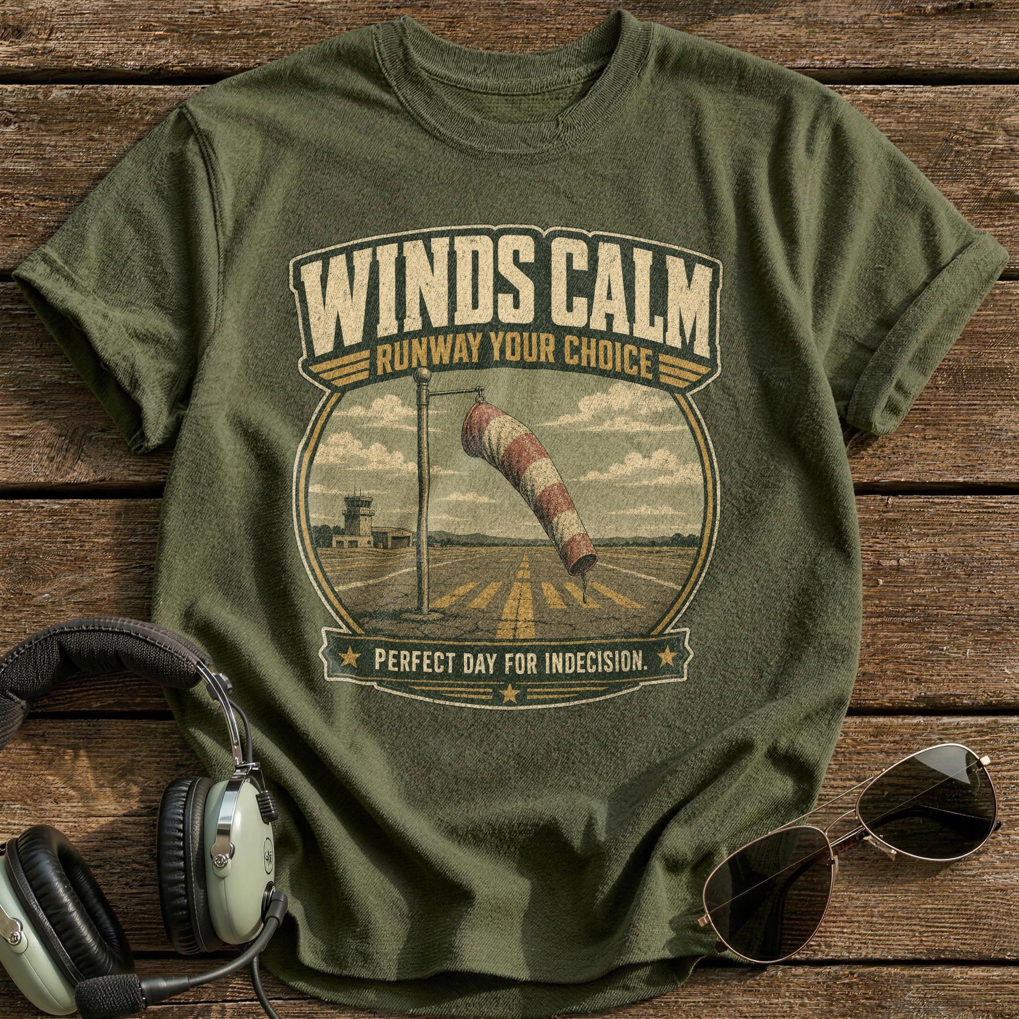 Winds Calm T-Shirt - Military Green
