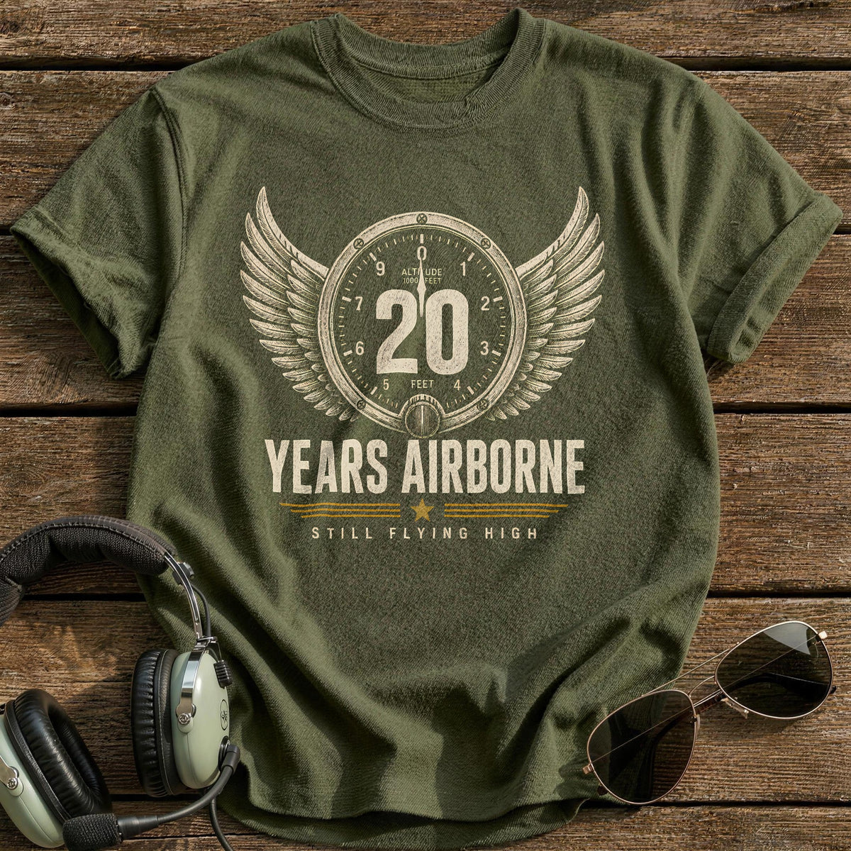 20 Still Flying T-Shirt - Military Green