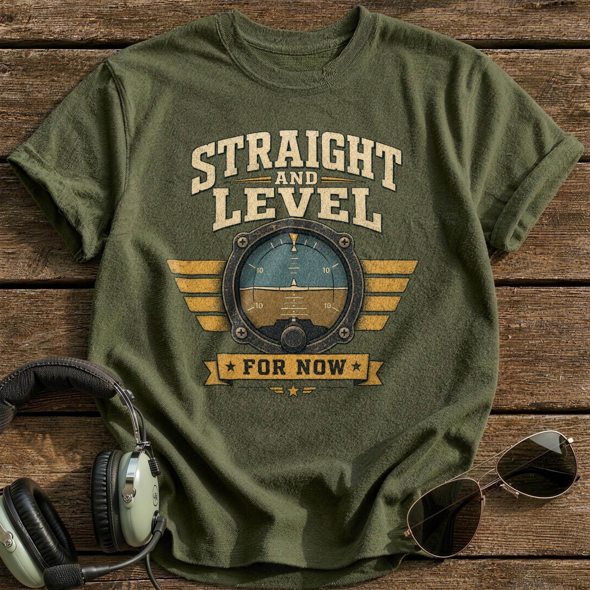 Straight and Level T-Shirt - Military Green