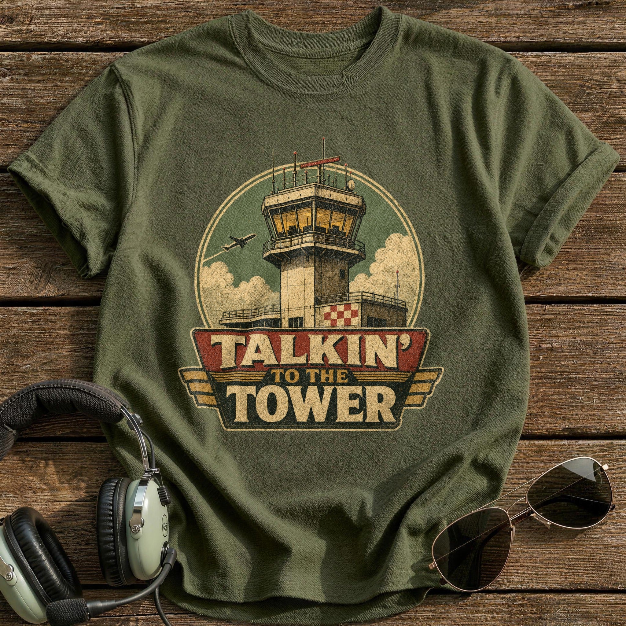 Talkin' to the Tower T-Shirt - Military Green