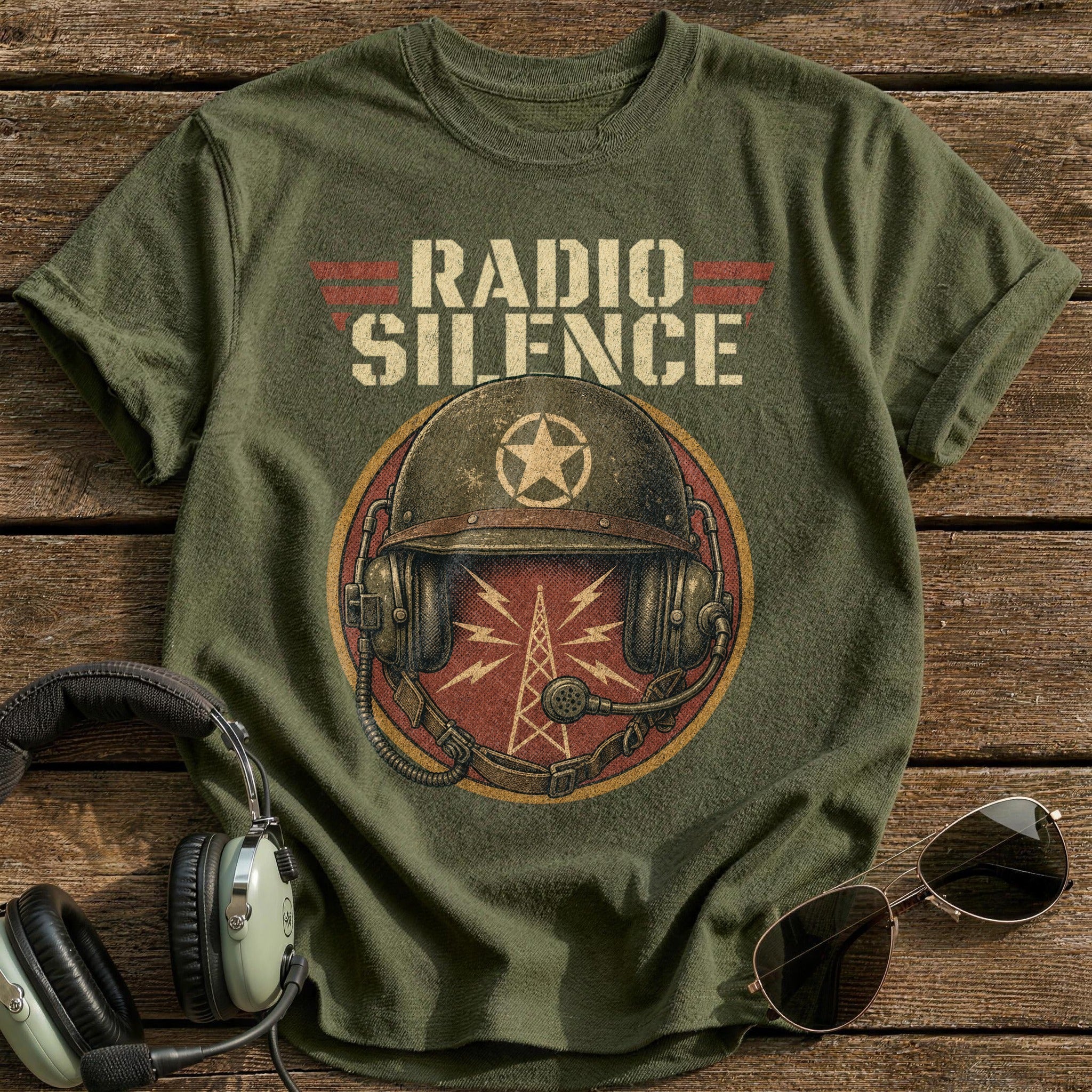 Radio Silence T-Shirt - Military Green