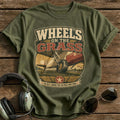 Wheels on the Grass T-Shirt - Military Green
