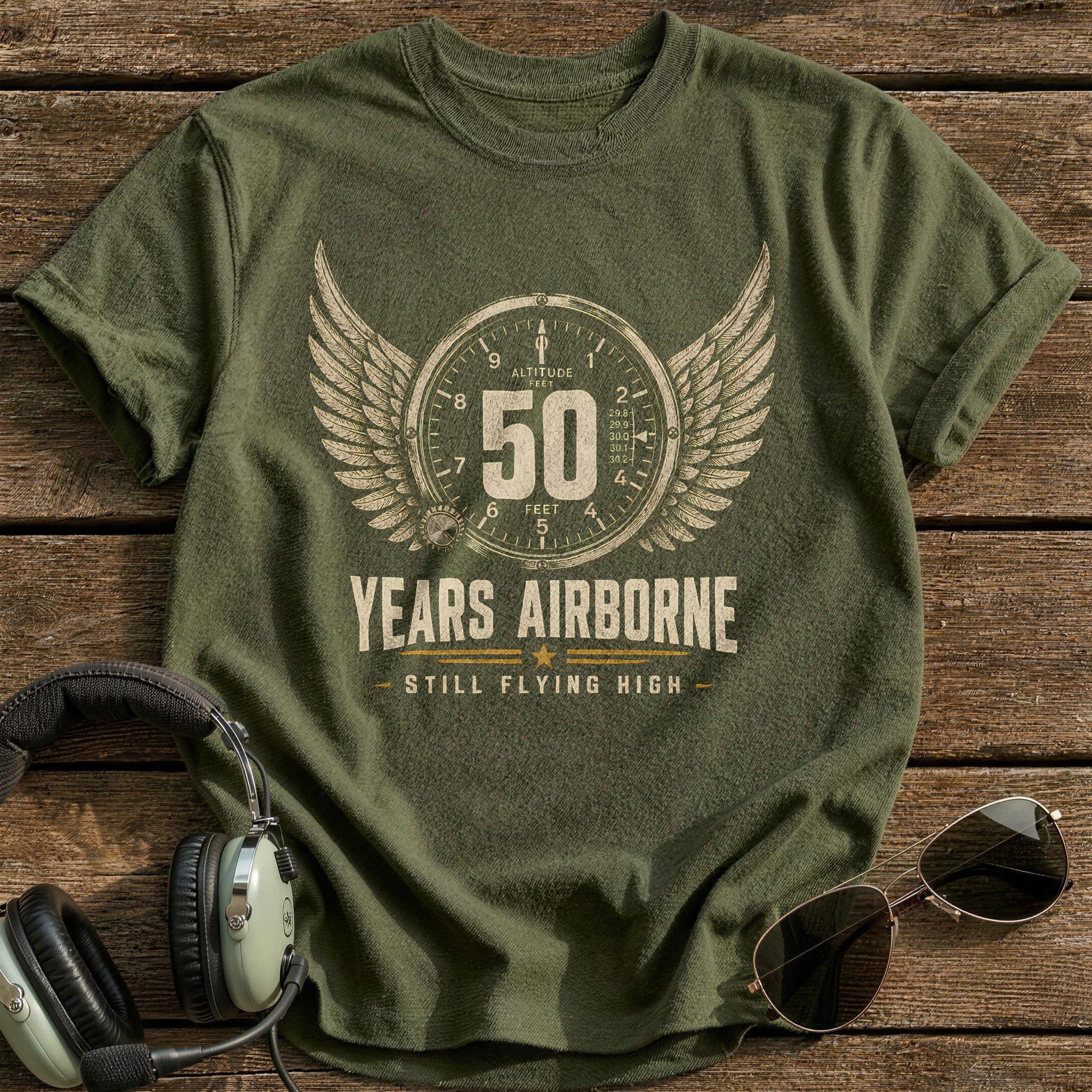 50 Still Flying T-Shirt - Military Green
