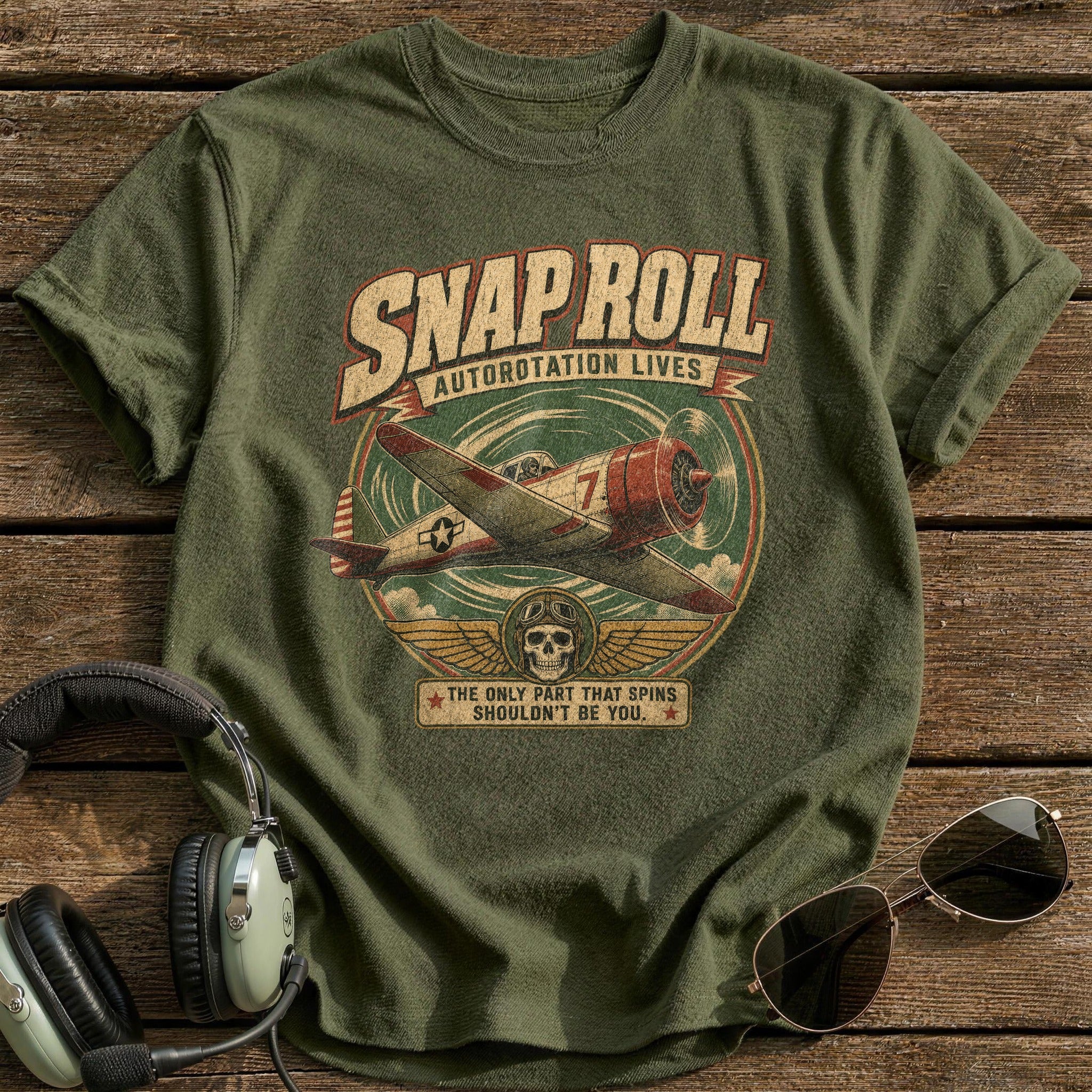 Snap Roll T-Shirt - Military Green