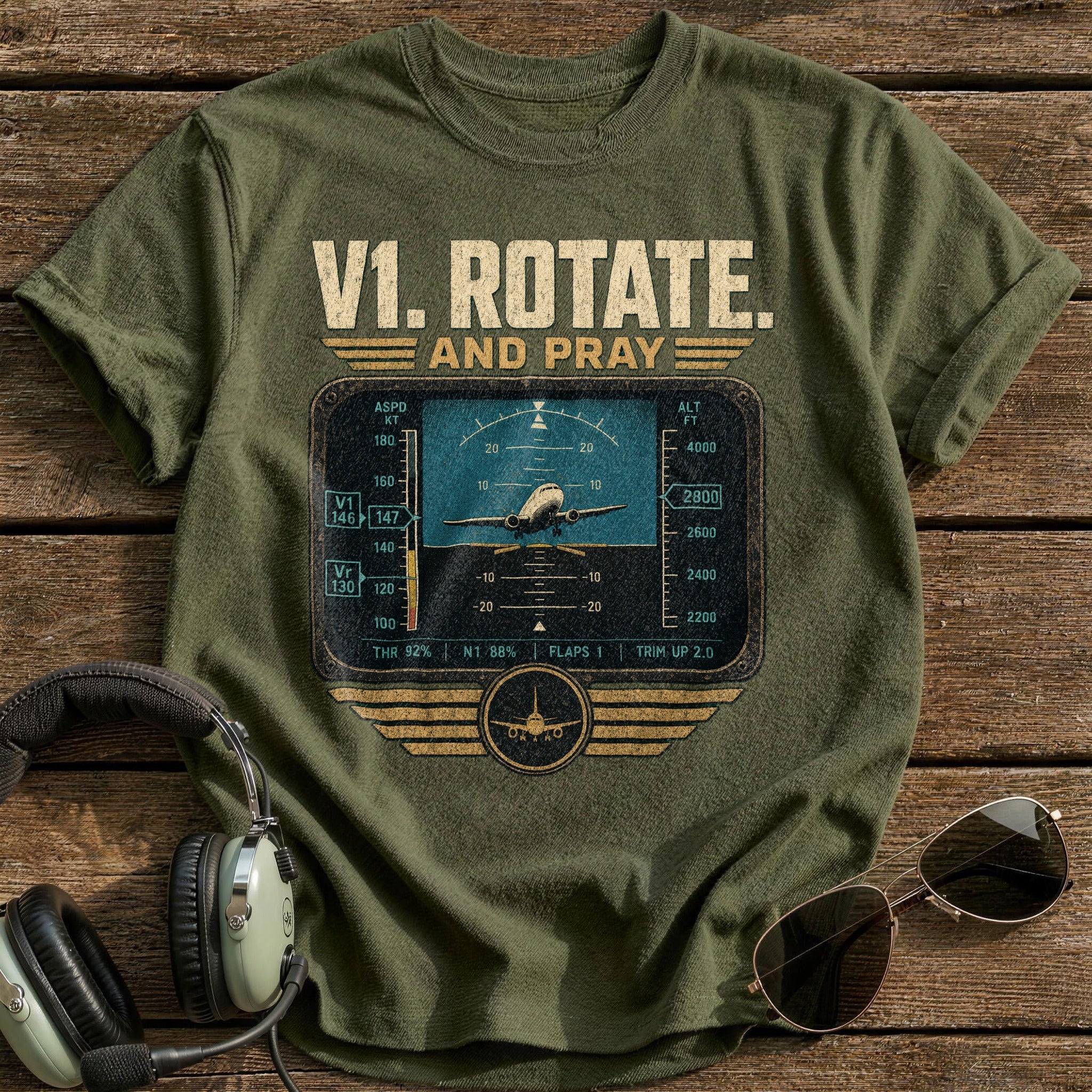 V1. Rotate T-Shirt - Military Green