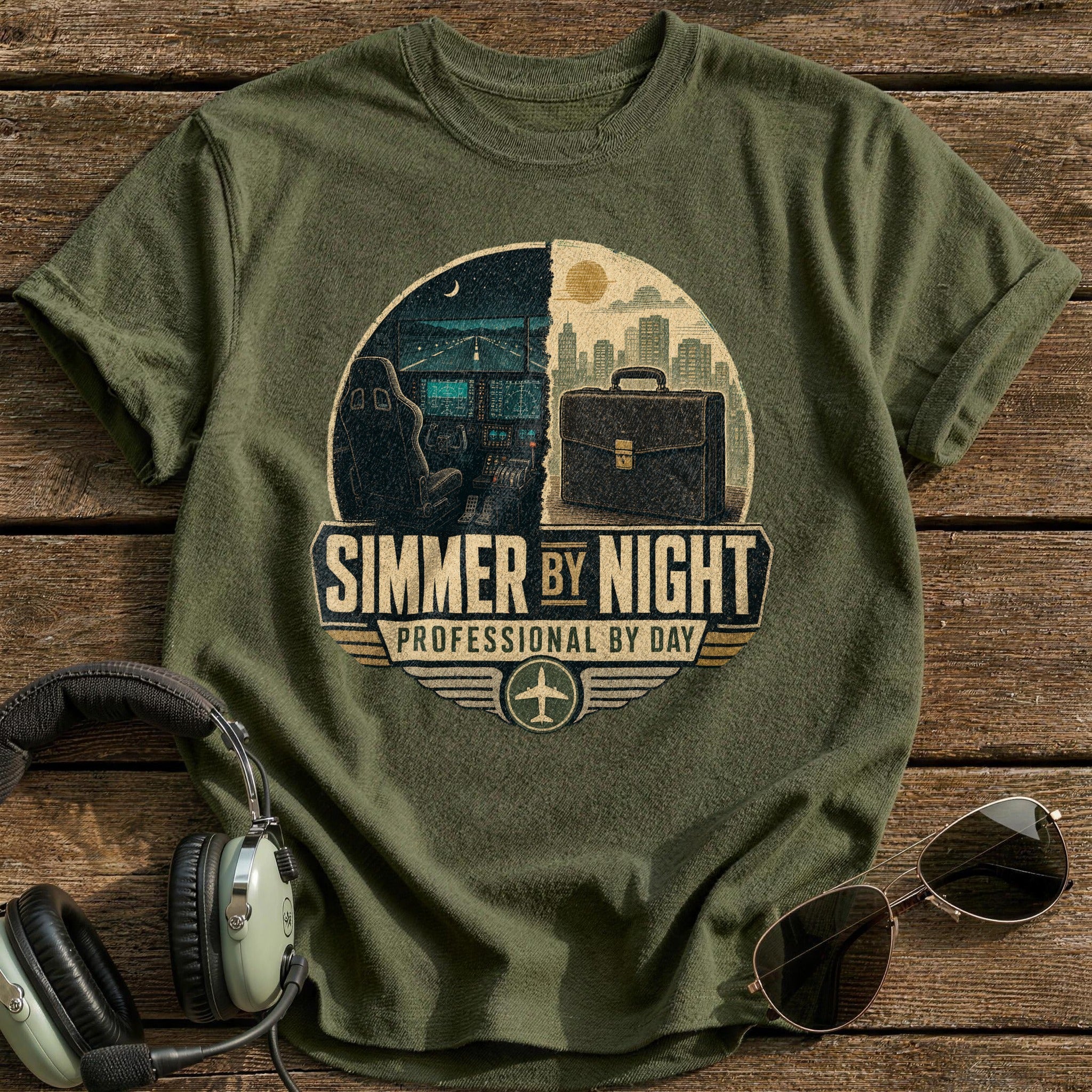 Simmer By Night T-Shirt - Military Green