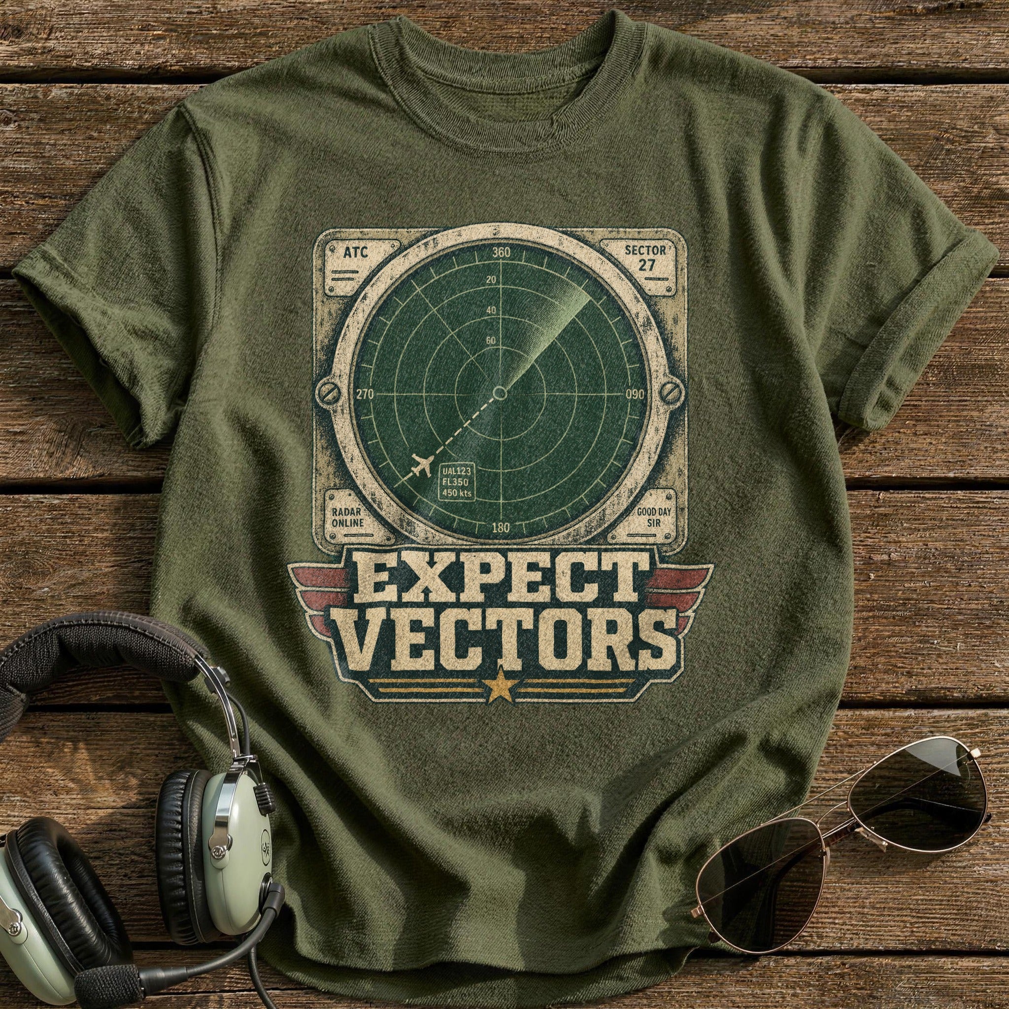 Expect Vectors T-Shirt - Military Green