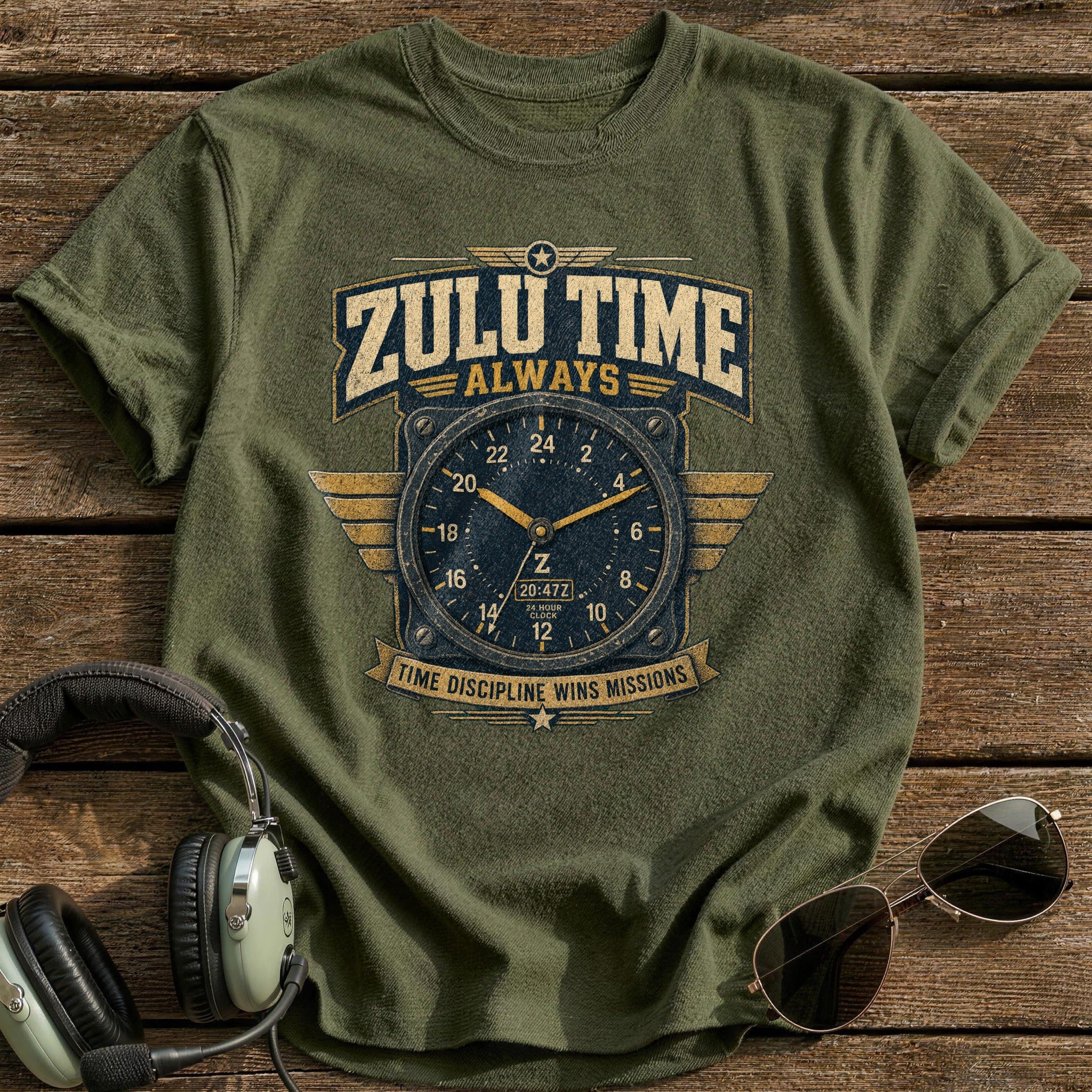 Zulu Time T-Shirt - Military Green