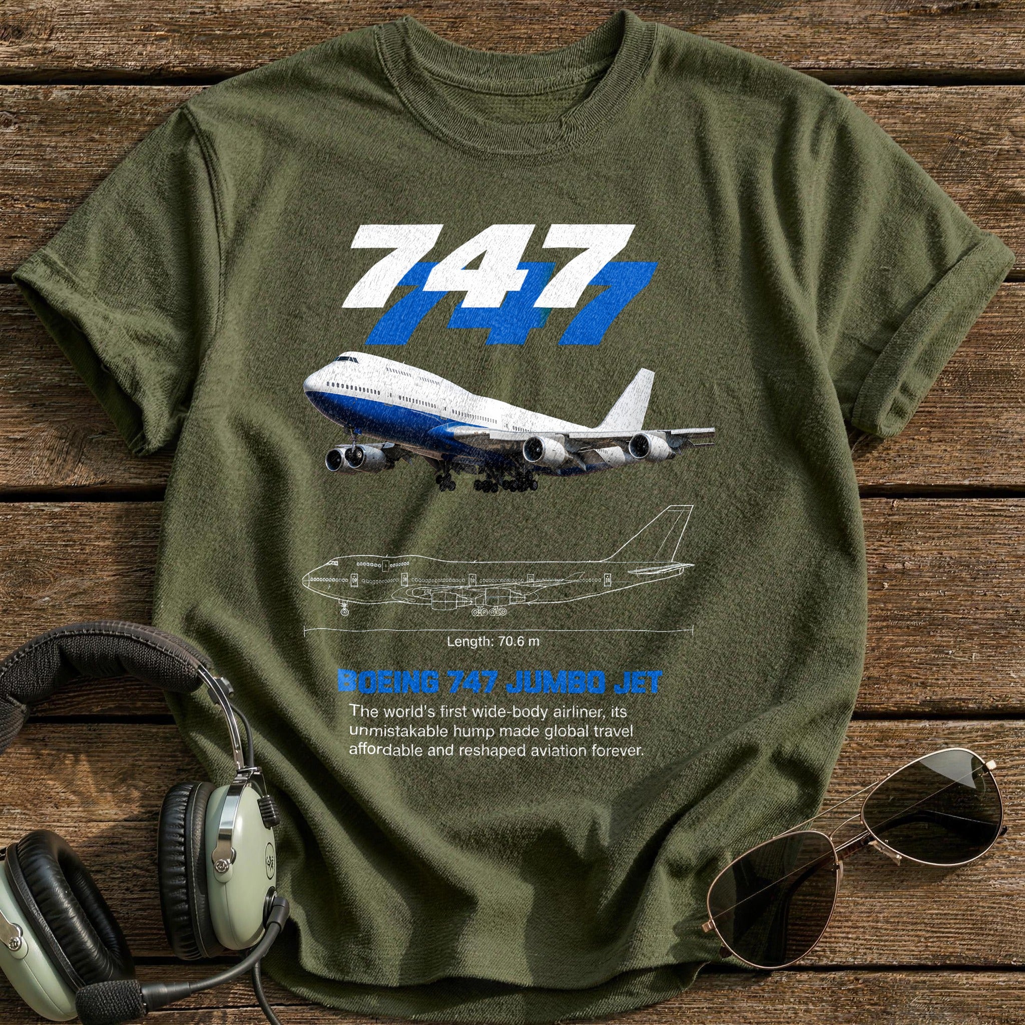 747 80 T-Shirt - Military Green
