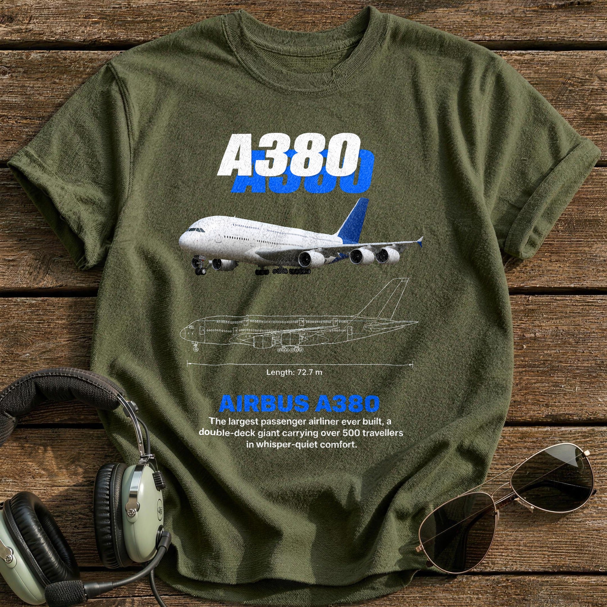 A380 96 T-Shirt - Military Green