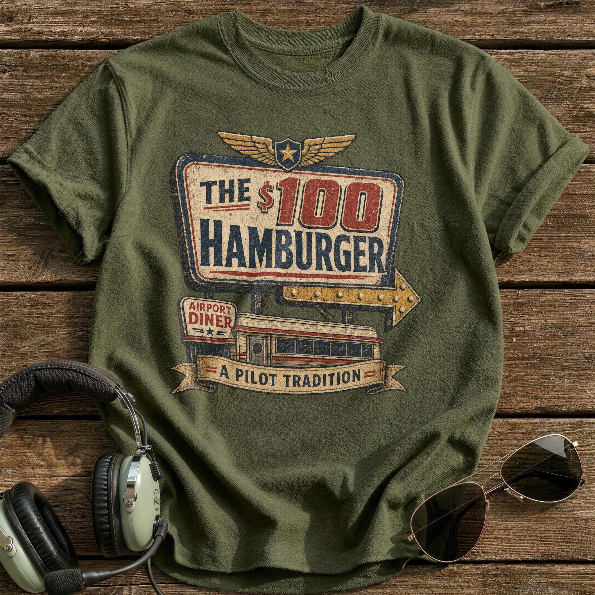 A Pilot Tradition T-Shirt - Military Green