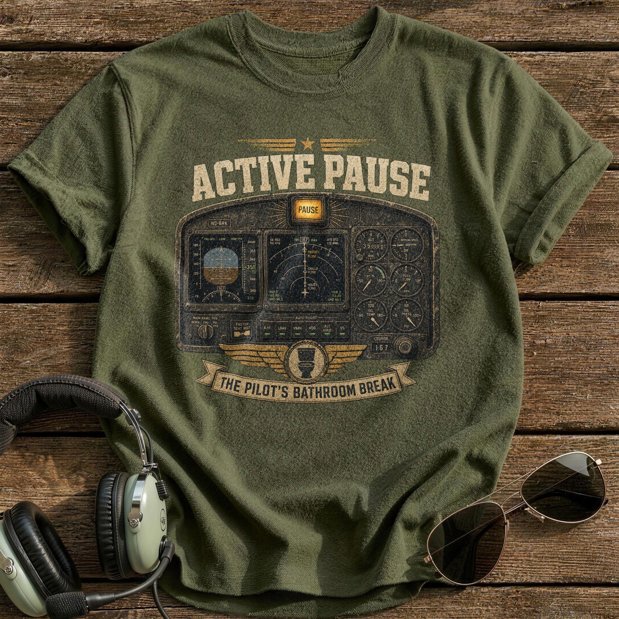 Active Pause T-Shirt - Military Green