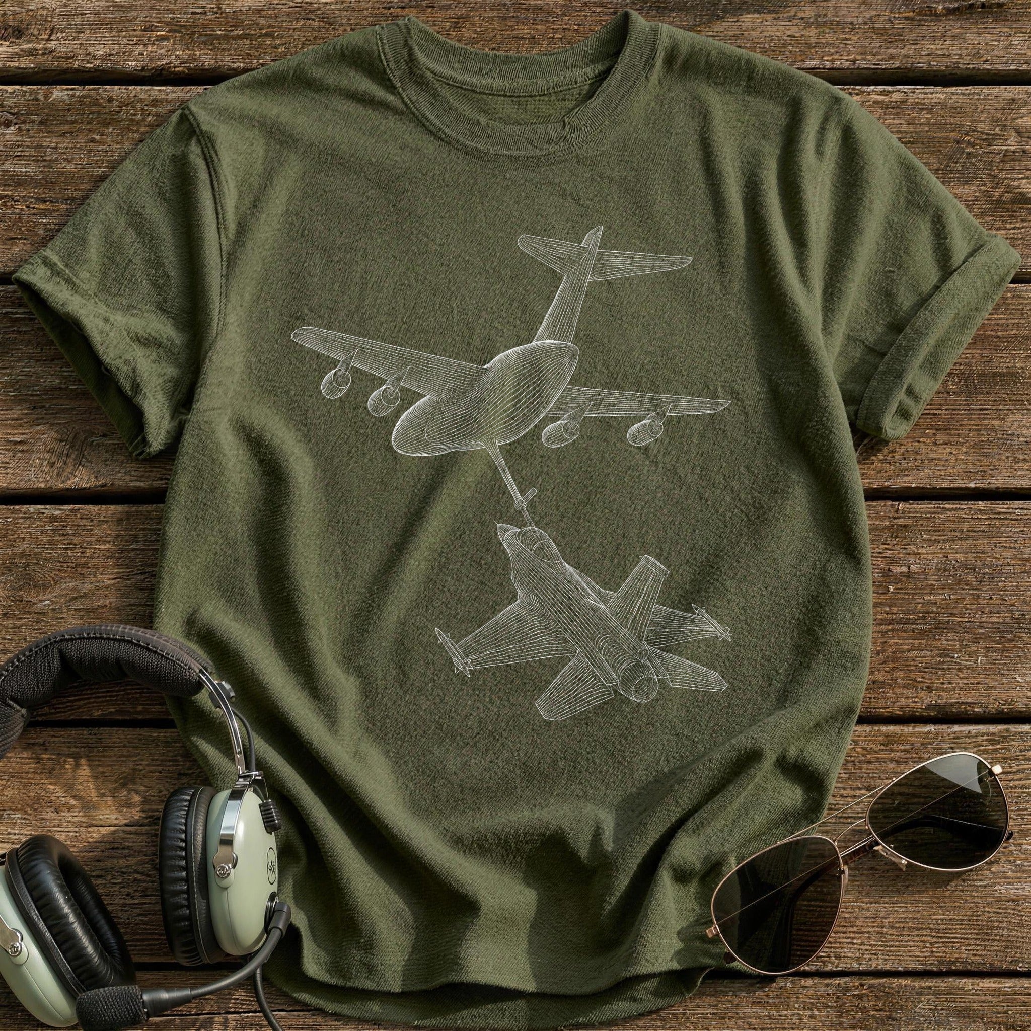 Aerial Refueling 68 T-Shirt - Military Green
