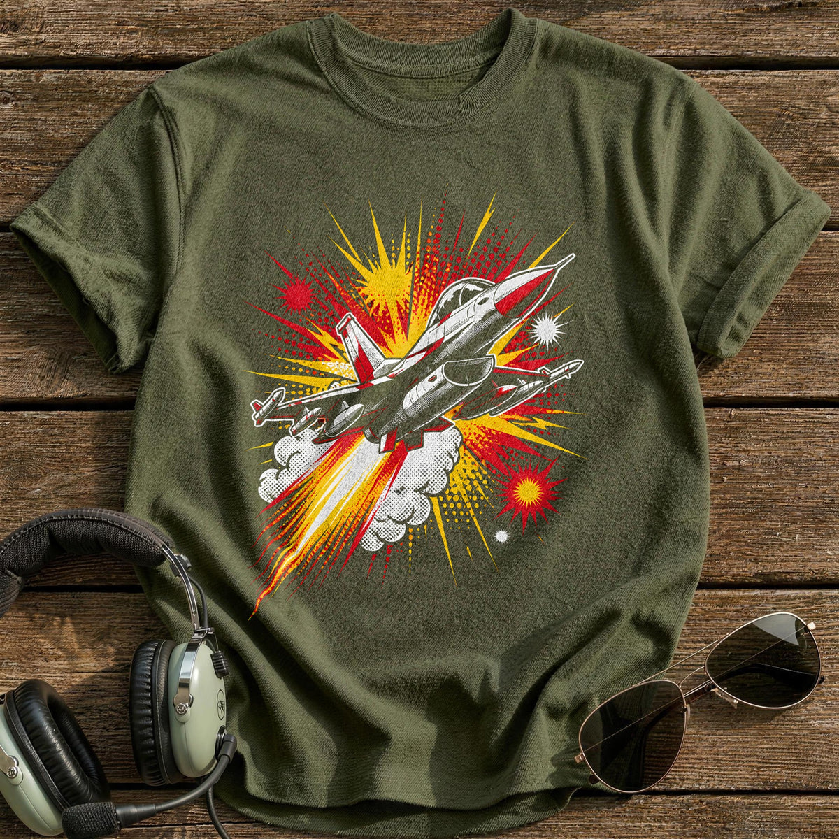 Afterburner Pop T-Shirt - Military Green