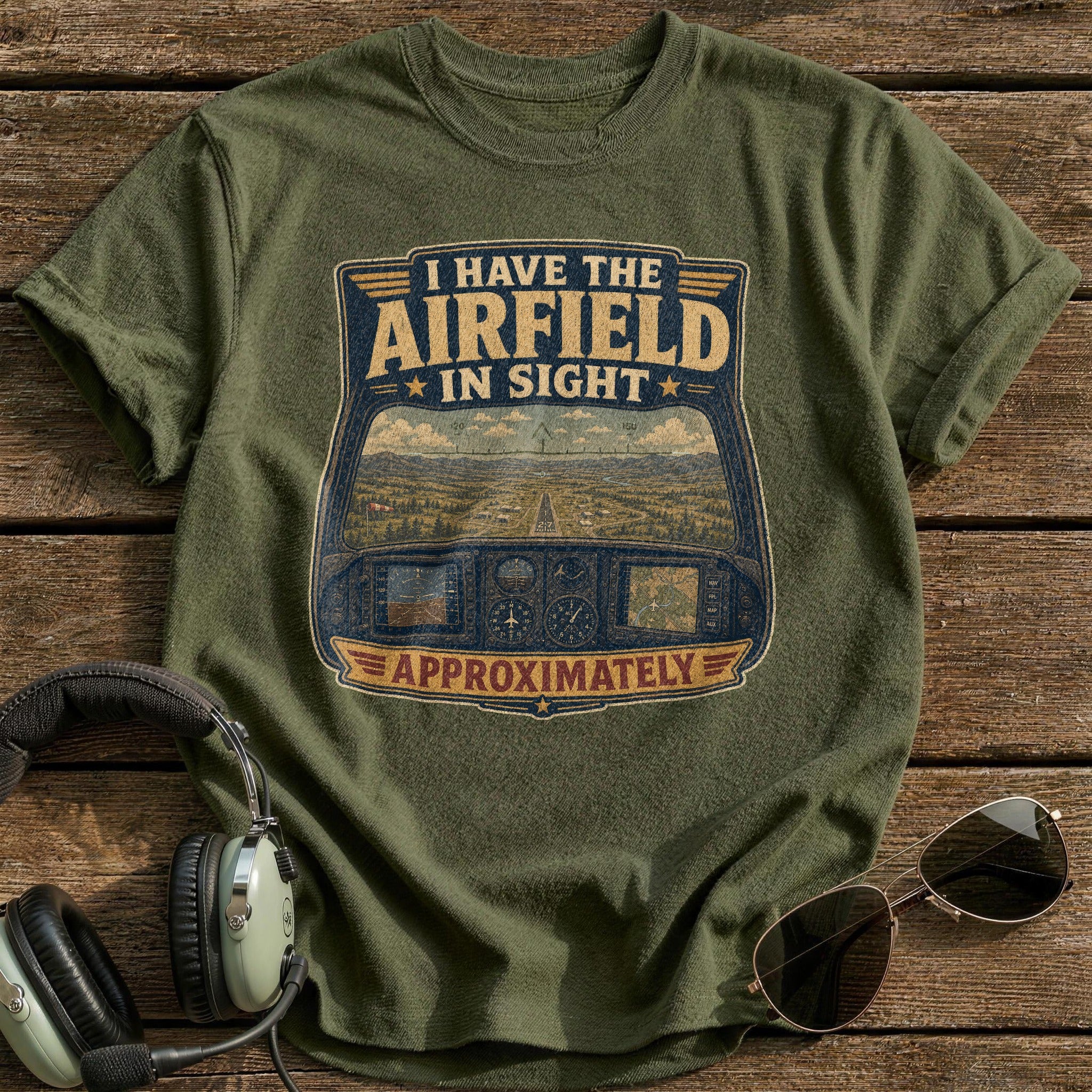 Airfield in Sight T-Shirt - Military Green