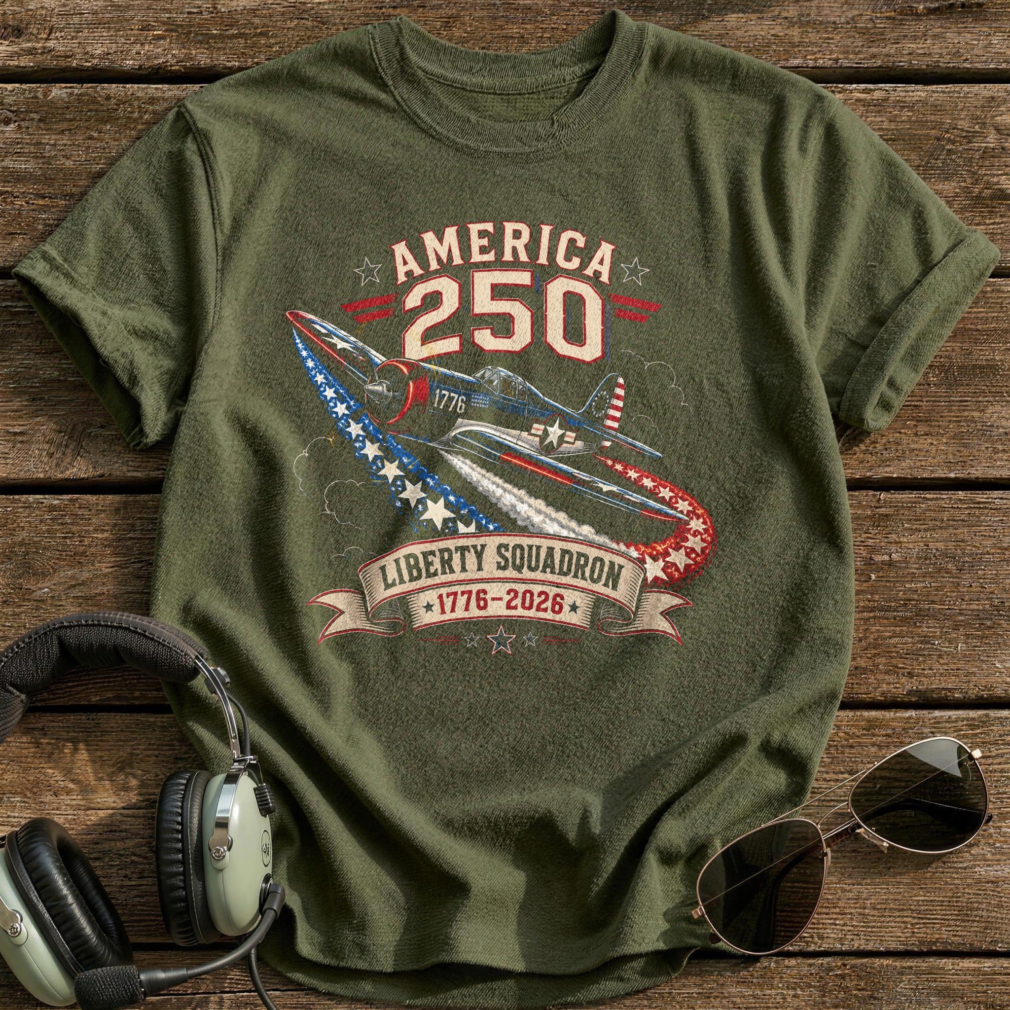 America 250 Liberty Squadron T-Shirt - Military Green