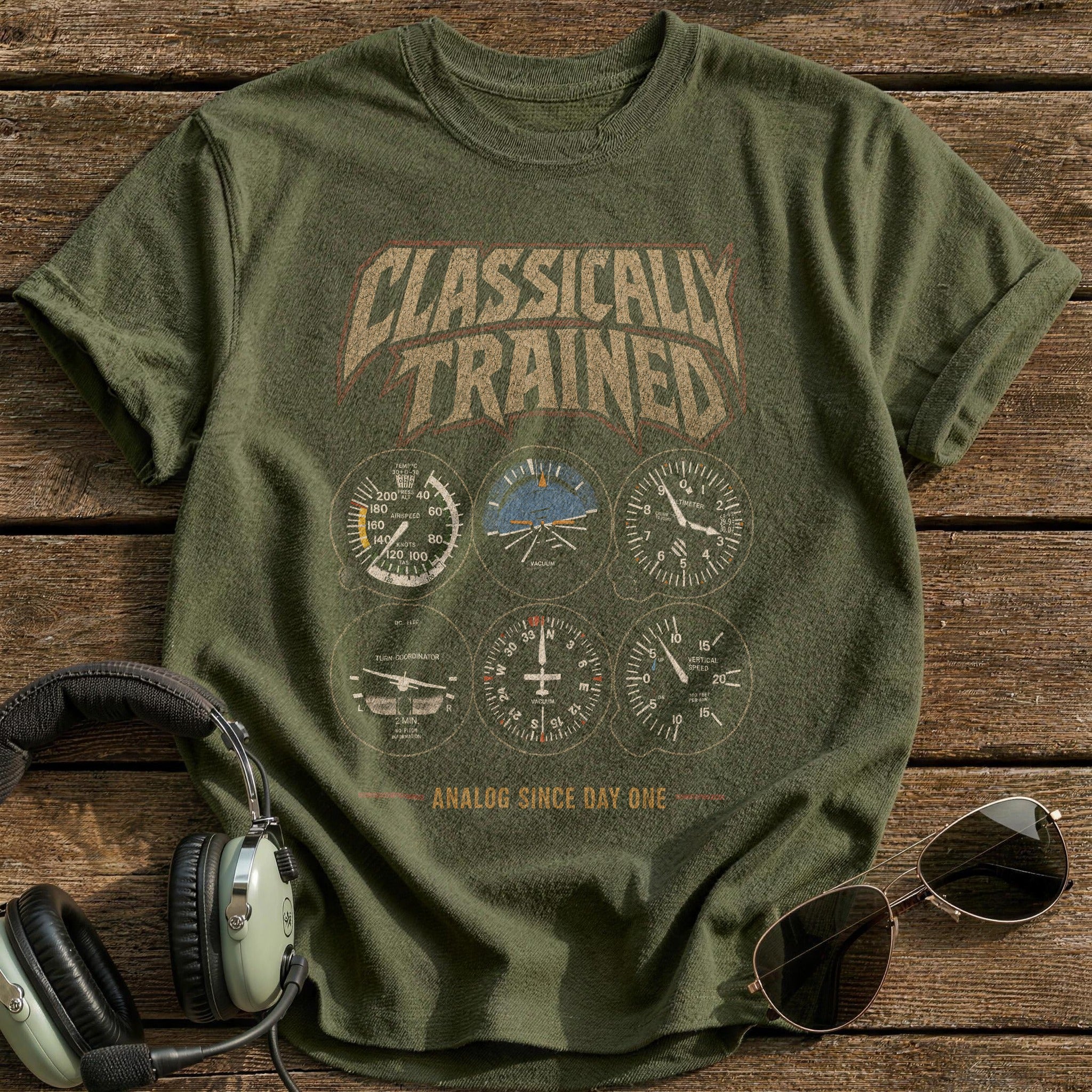 Analog Since Day One T-Shirt - Military Green