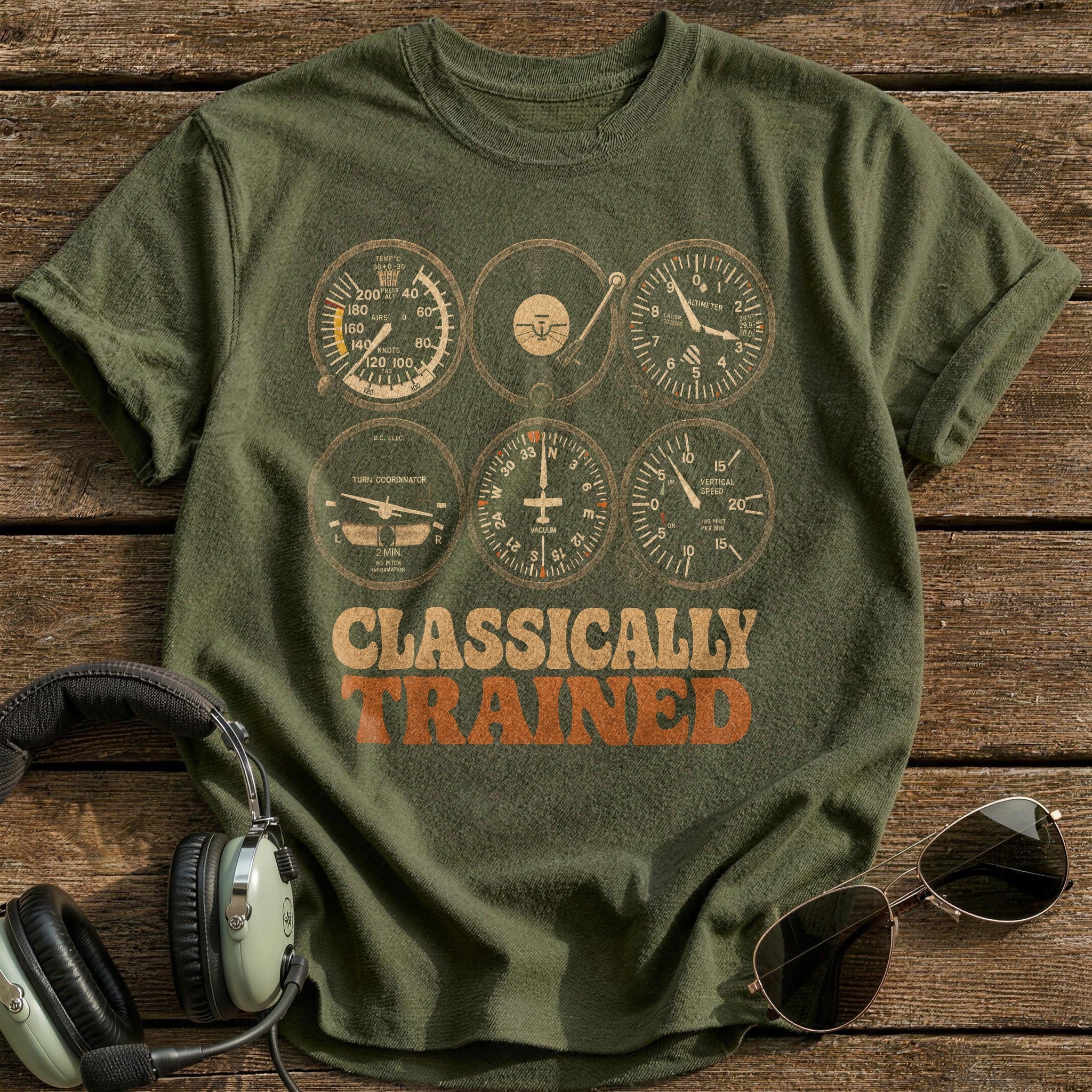 Analogue Aviator T-Shirt - Military Green